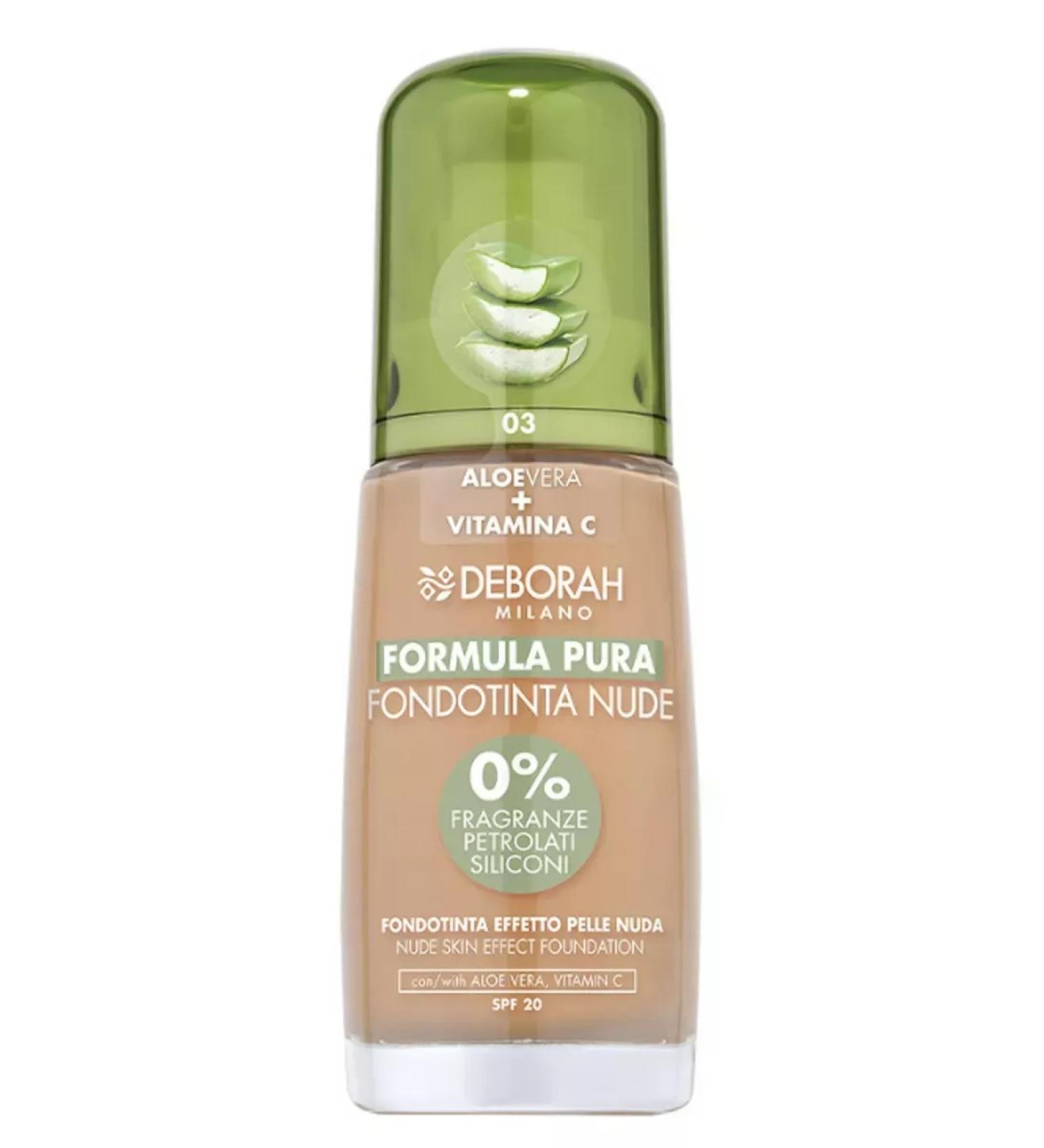 DEBORAH Milano Tonal base Formula Pura Foundation Nude tone 03 30ml - Buy Online on GoSupps.com
