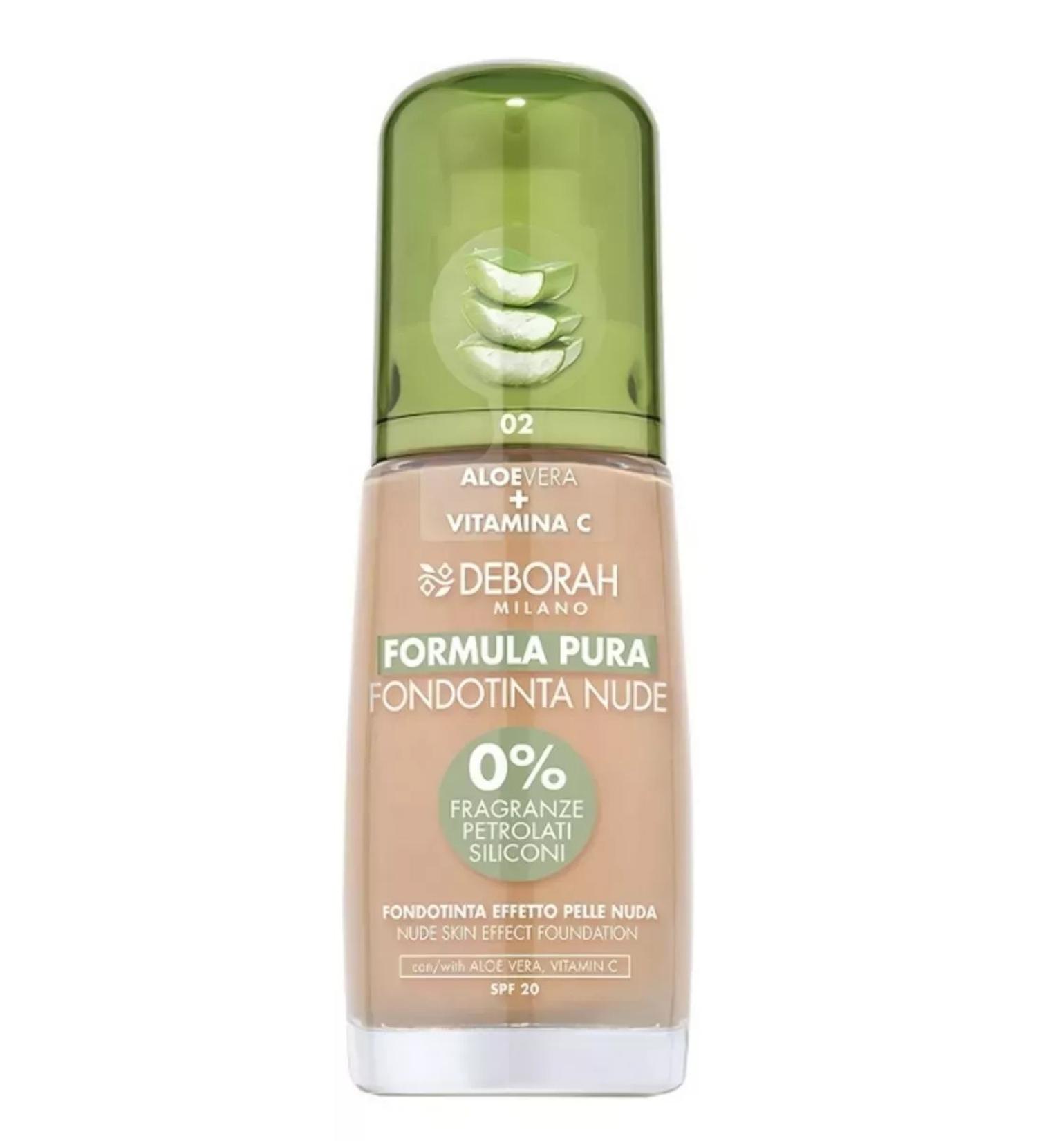 DEBORAH Milano Tonal base Formula Pura Foundation Nude tone 02 30ml - Buy Online on GoSupps.com