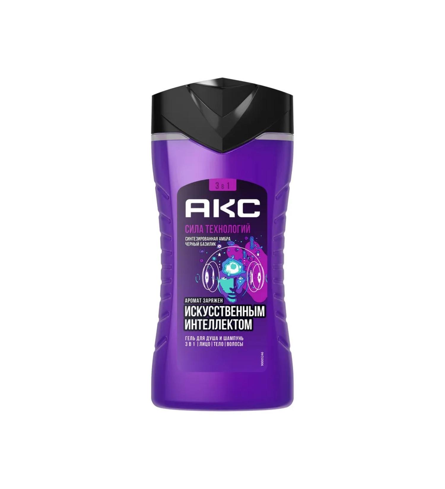 AKC Shower gel and shampoo 3B1 Power of male technology 250ml - Buy Online on GoSupps.com