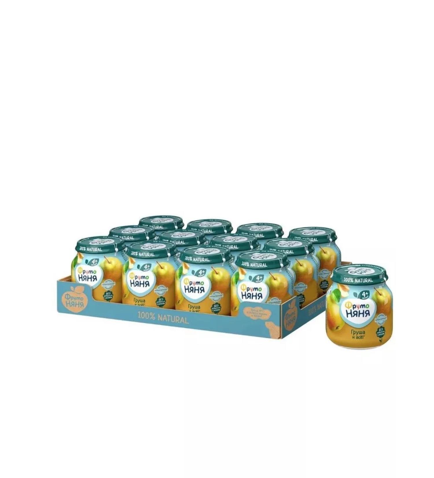 Frutonyanya Puree fruit pear from 4 months 100g. 12pcs - Buy Online on GoSupps.com