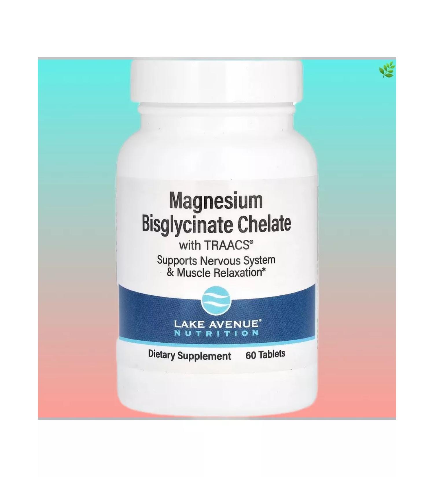 Lake Avenue Nutrition Bislycinate helat magnesium 100 mg 60 pcs - Buy Online on GoSupps.com