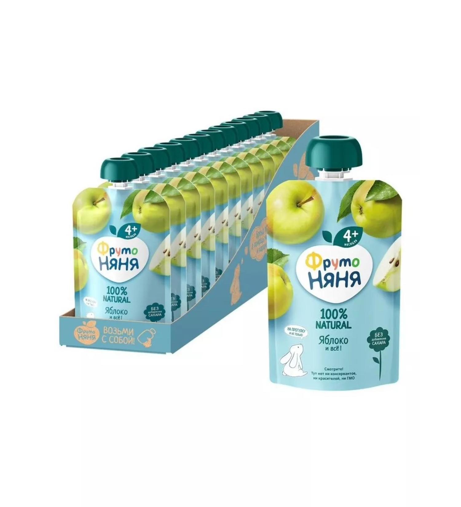 Frutonyanya Puree apple from 4 months 90g. 12pcs - Buy Online on GoSupps.com