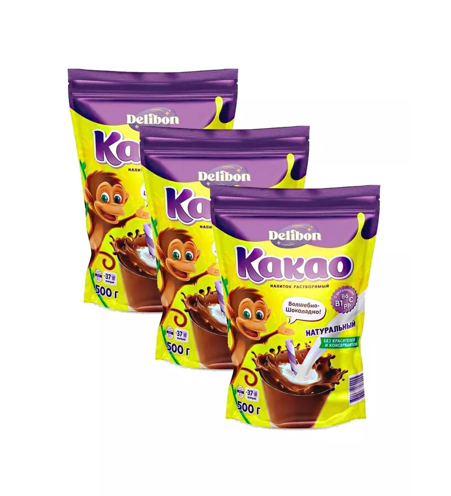 Delibon Cocoa drink is soluble vitaminized 500g 3pcs