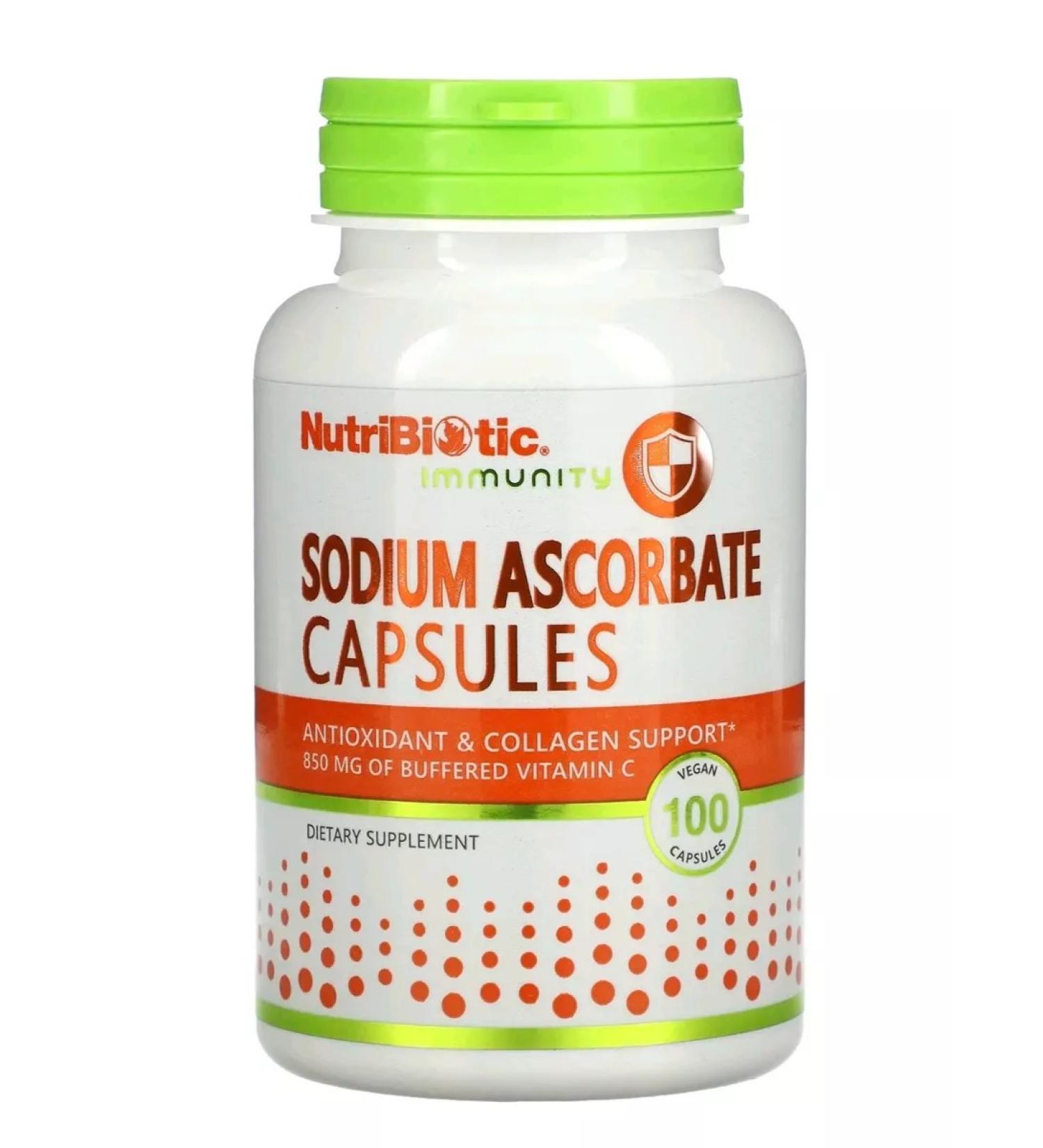 NutriBiotic Sodium ascorbate vitamin C 100 capsules