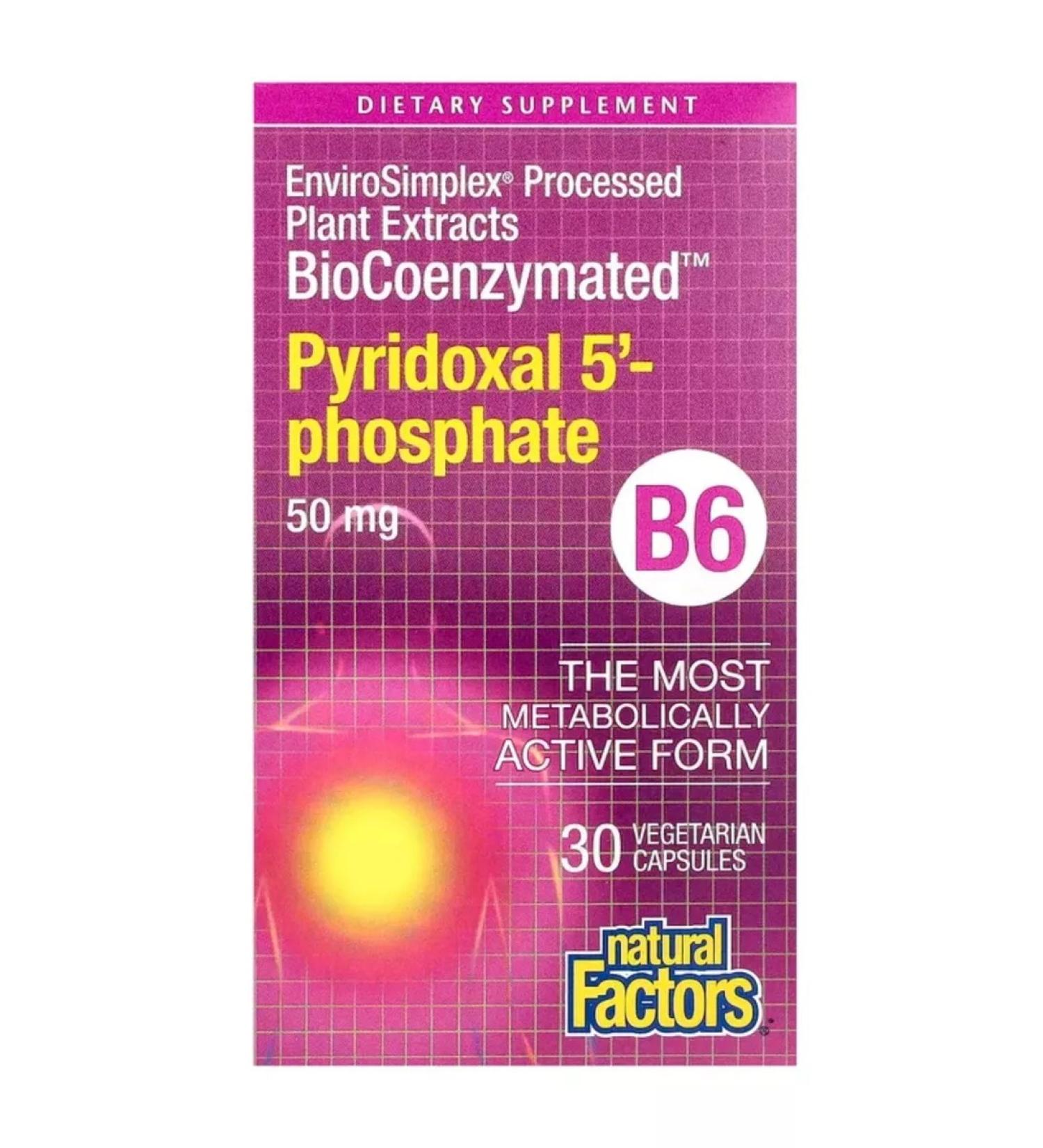 Natural Factors Fermented vitamin B-6 pyridoxal-5-phosphate 30 pcs - Buy Online on GoSupps.com
