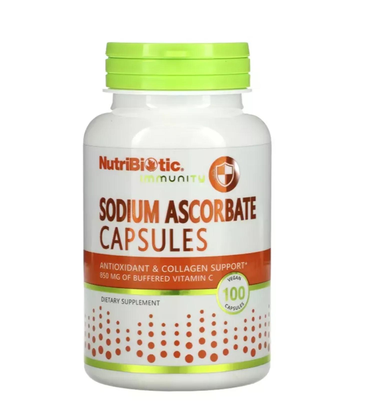 NutriBiotic Sodium ascorbate Askorbat sodium 100 capsules