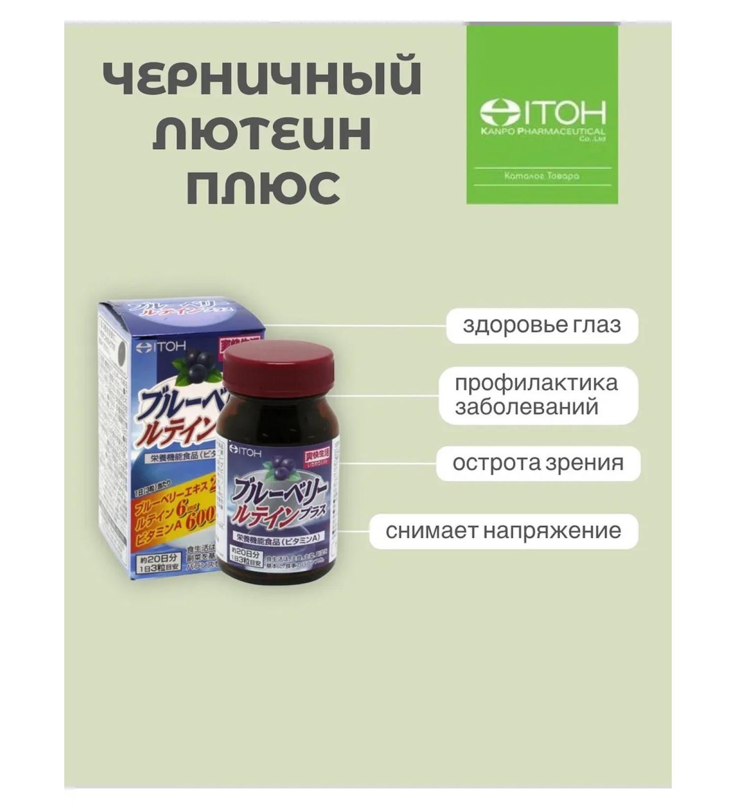 ITOH Blueberry lutein plus 60 capsules for 20 days. BEST BEFORE DATE  - Buy Online on GoSupps.com