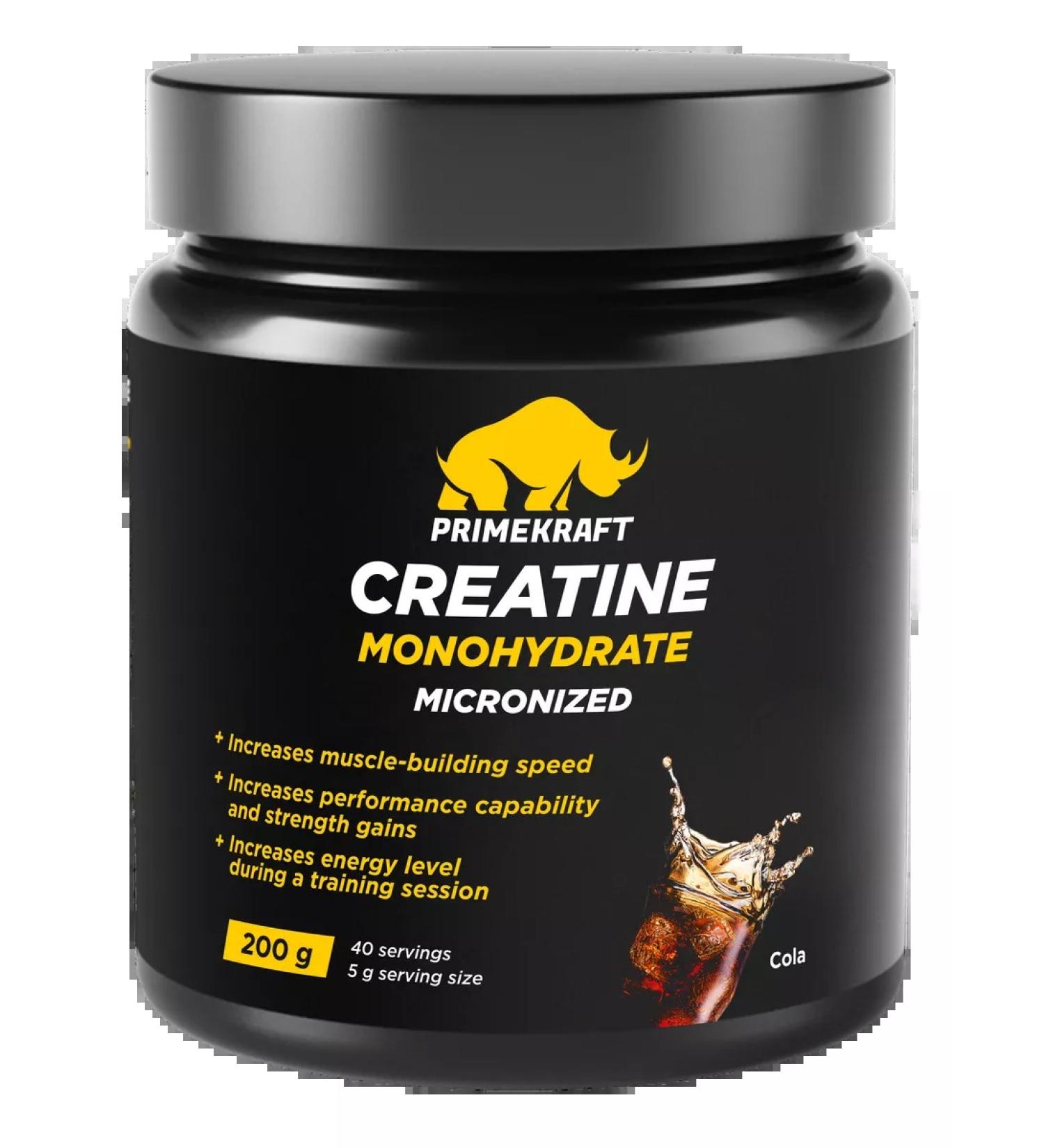 Prime Kraft Creatine Monohydrate - Kola (Bank 200g) - Buy Online on GoSupps.com