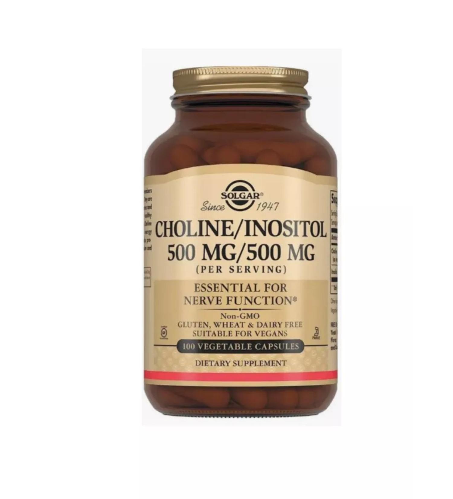 Solgar Inc Choline inositol 500 mg 100 caps 1040mg-1UP - Buy Online on GoSupps.com