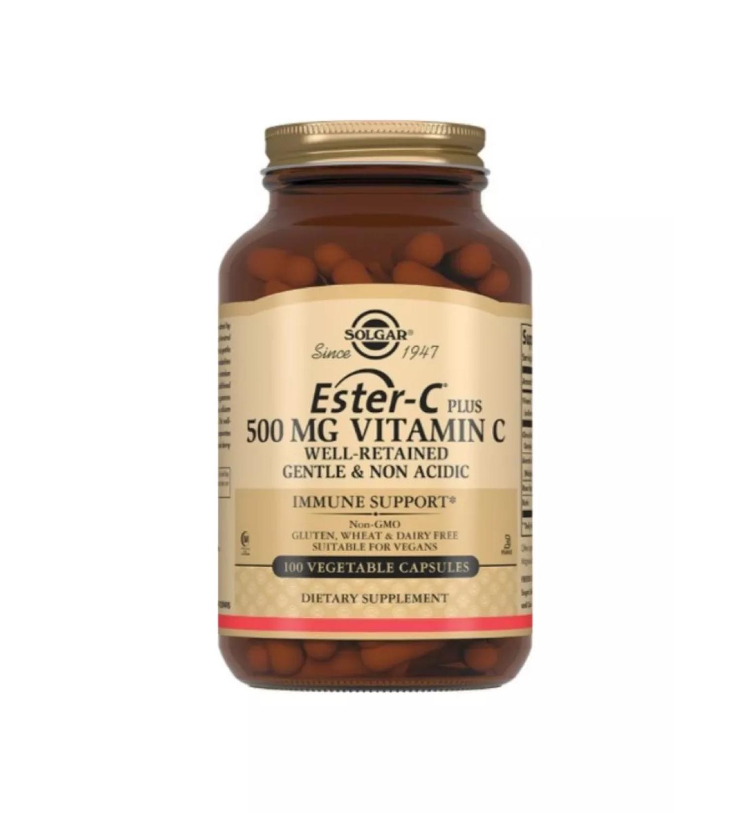 Solgar Inc Esther-S Plus vitamin C 500 mg 100 caps 840mg-1UP