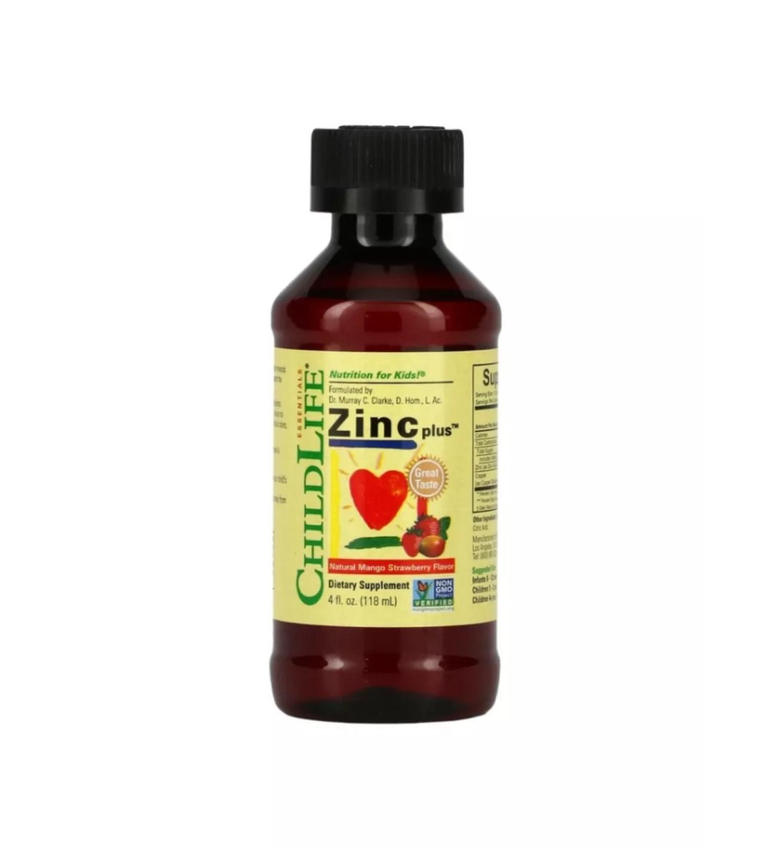 ChildLife Essentials Zinc plus zinc natural taste of mangoes and strawberries 118 ml