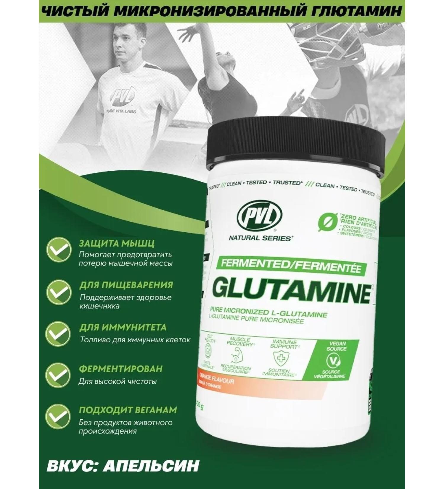 Pure Vita Labs PVL amino acids 100% Pure Glutamine 400 g - orange - Buy Online on GoSupps.com