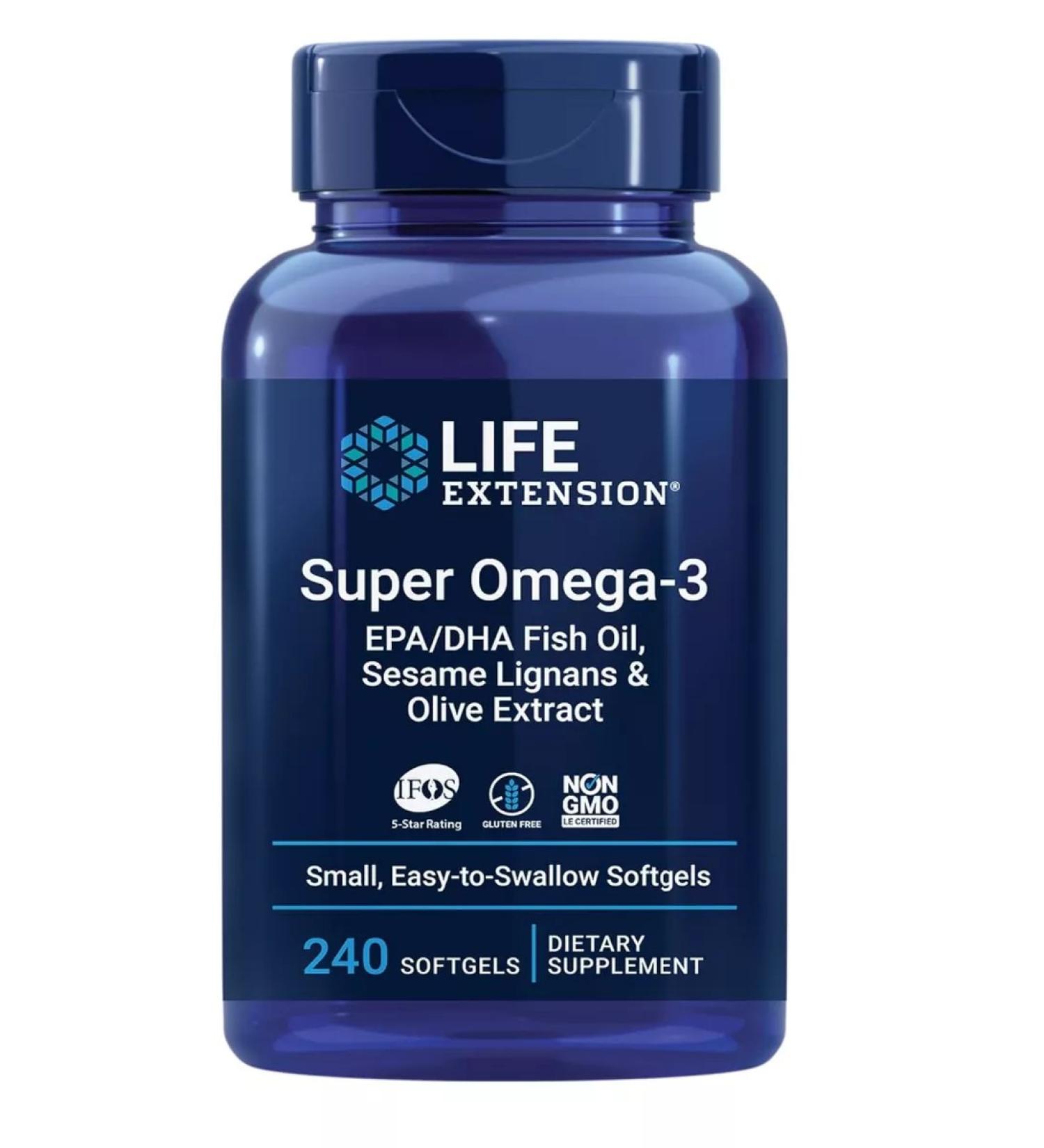 Life extension Super Omega-3 Epa Dha Fish Oil 240 capsules