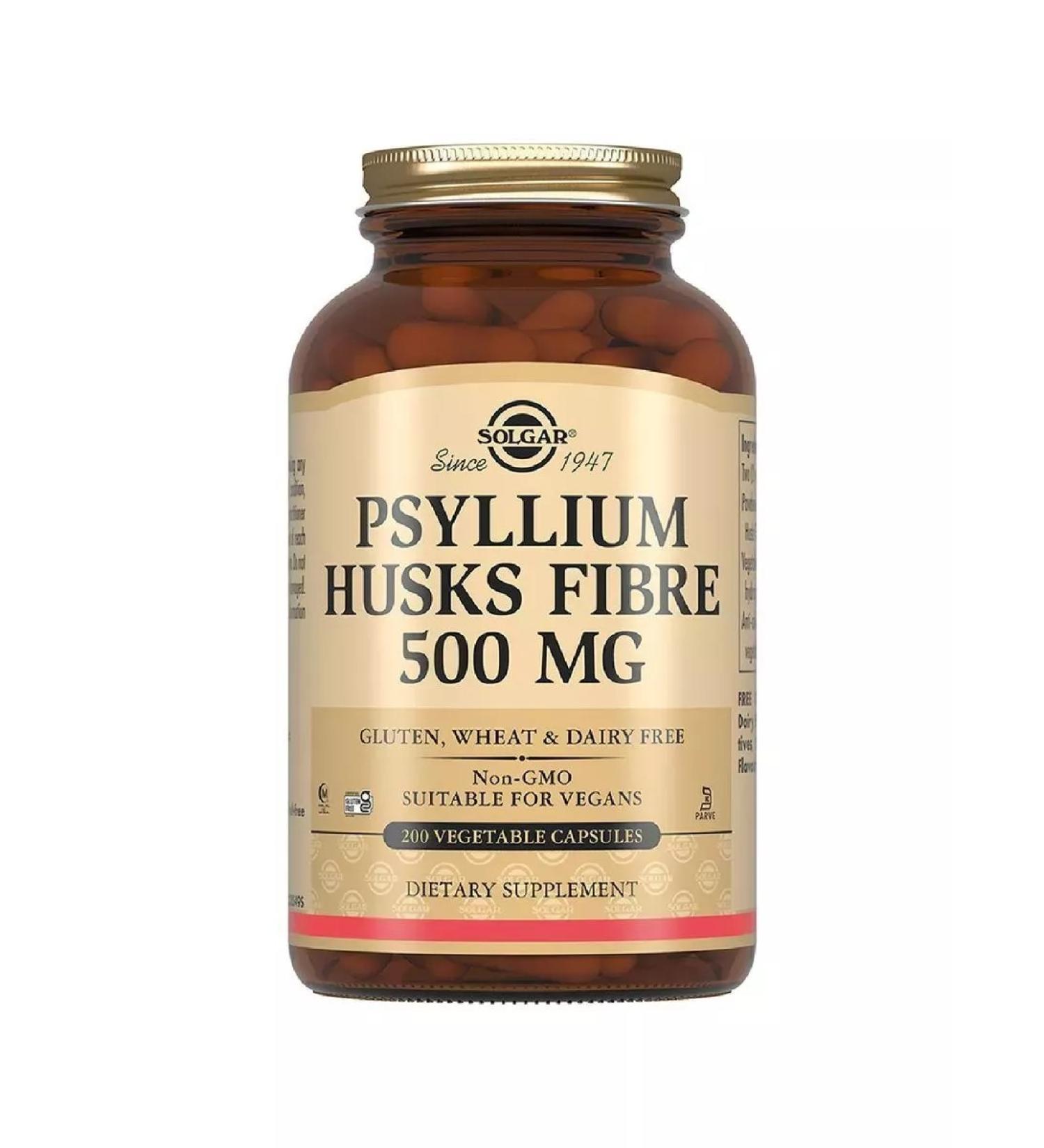 Solgar Psillium Food fibers 500 mg 200 pcs. Capsules-1p - Buy Online on GoSupps.com