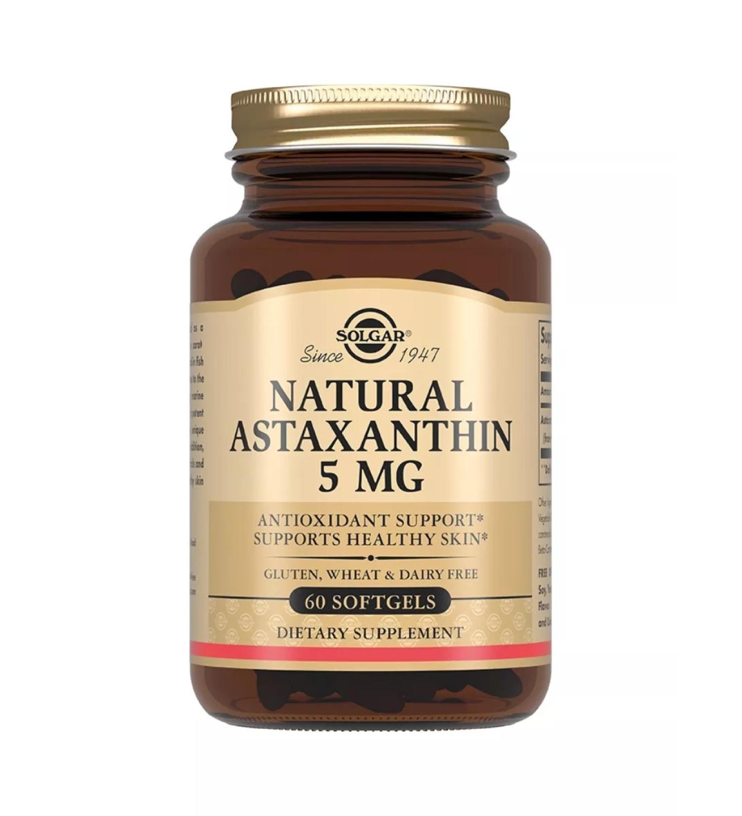 Solgar Astaxantin made of micro -crossbars 5 mg 60 capsules