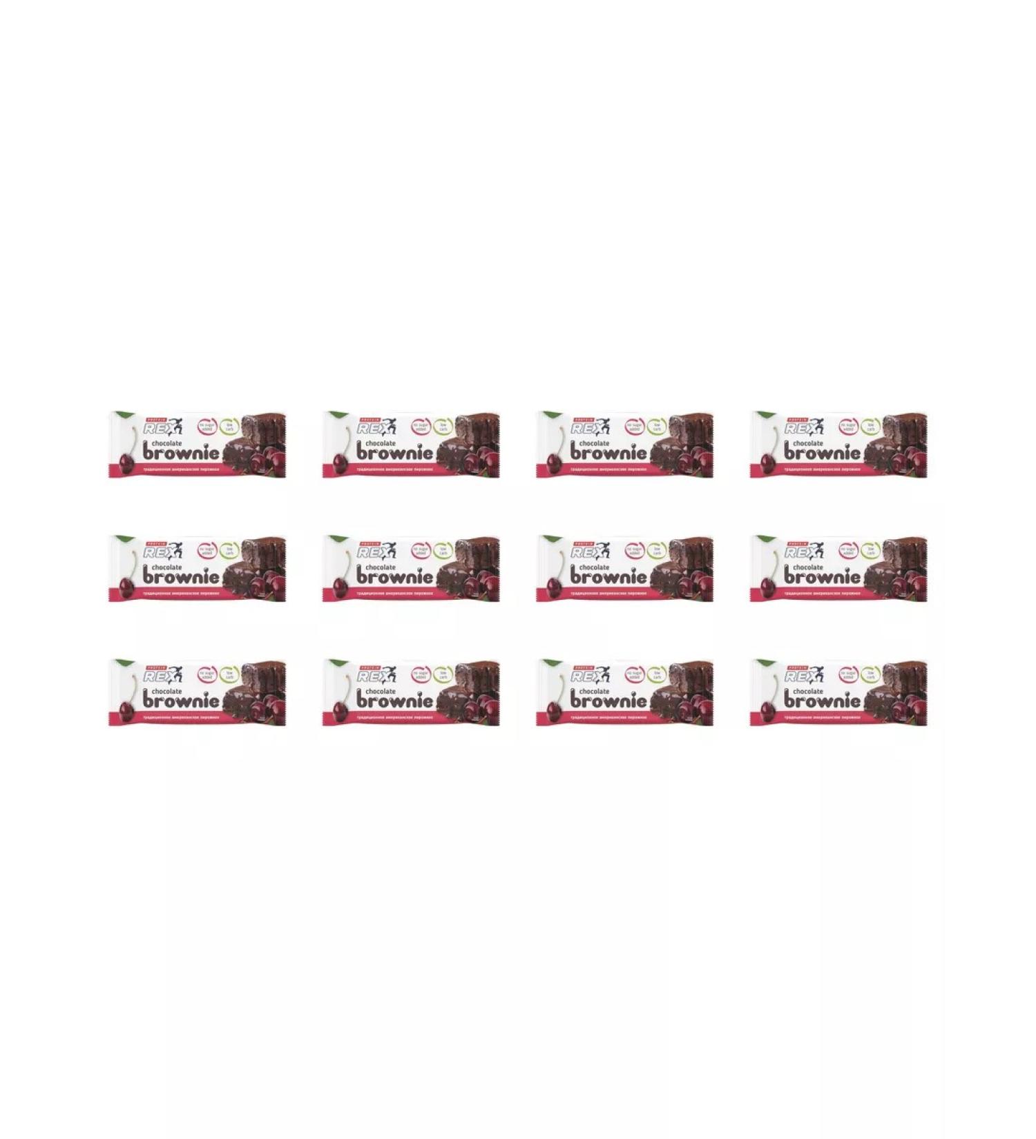 ProteinRex Brown Brownum Cherry without sugar 50g 12 pieces - Buy Online on GoSupps.com