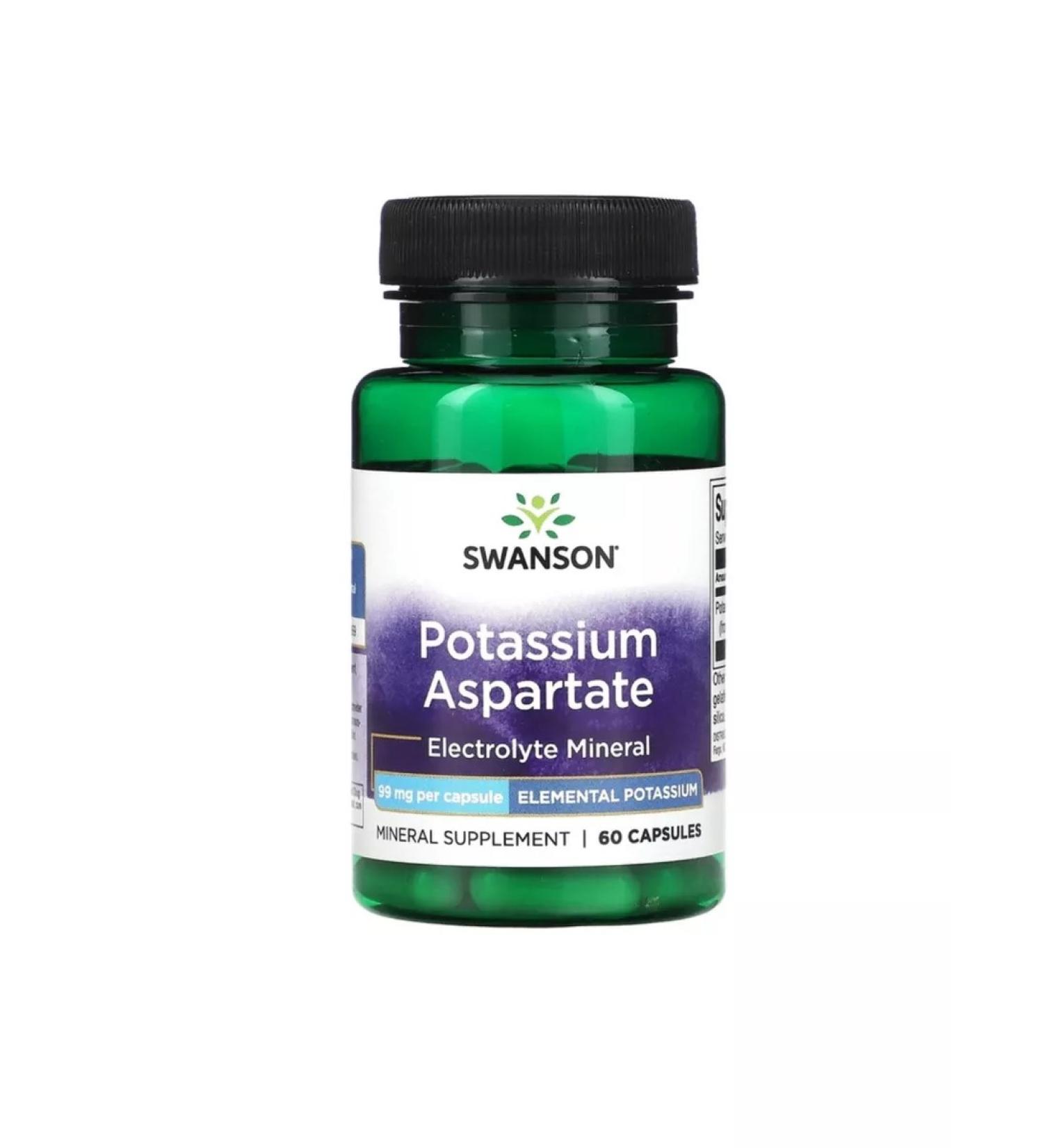 Swanson Potassium aspartate 99 mg 60 capsules