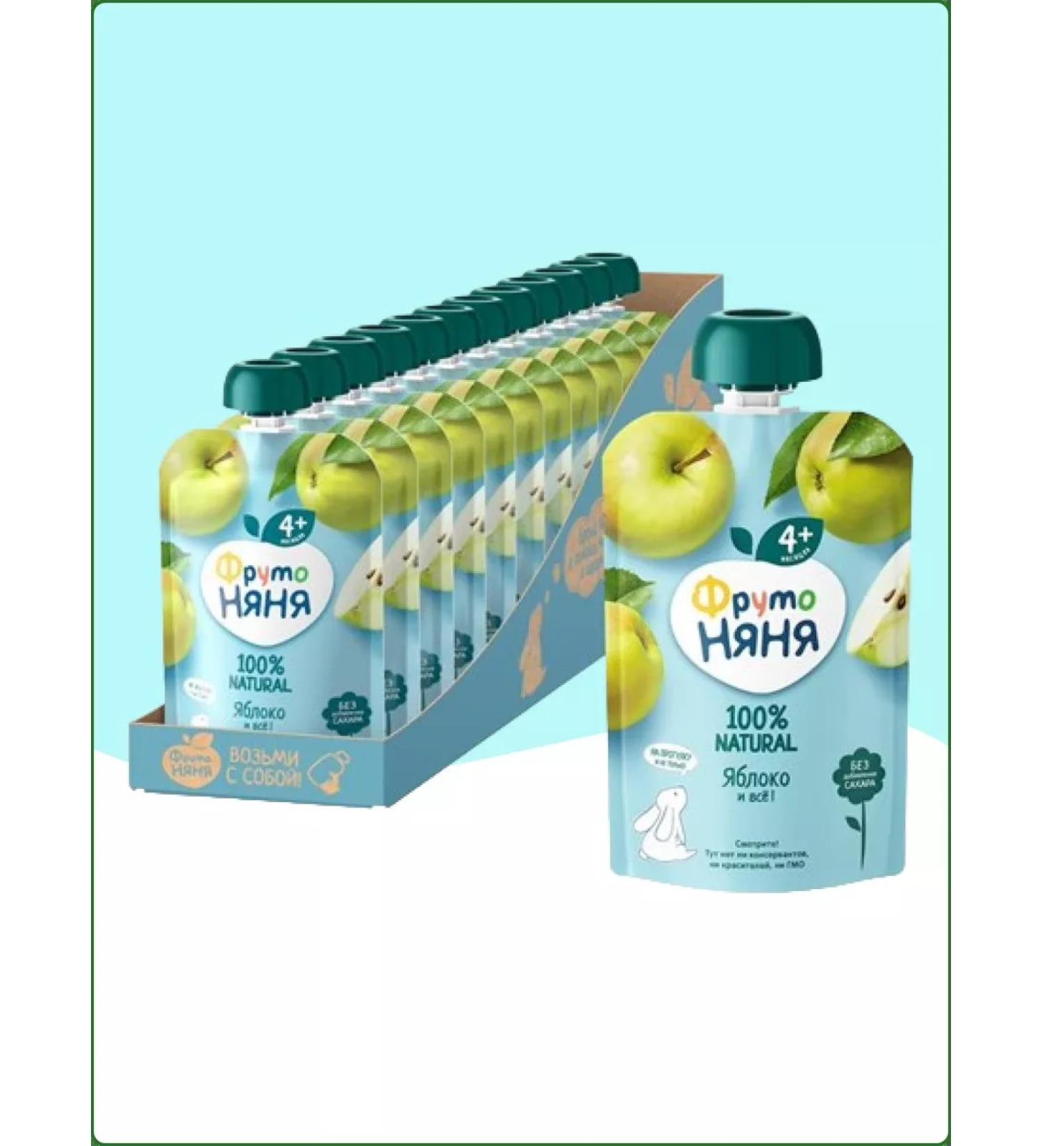 Frutonyanya Puree from apples from 4 months 90gh 12 pcs - Buy Online on GoSupps.com