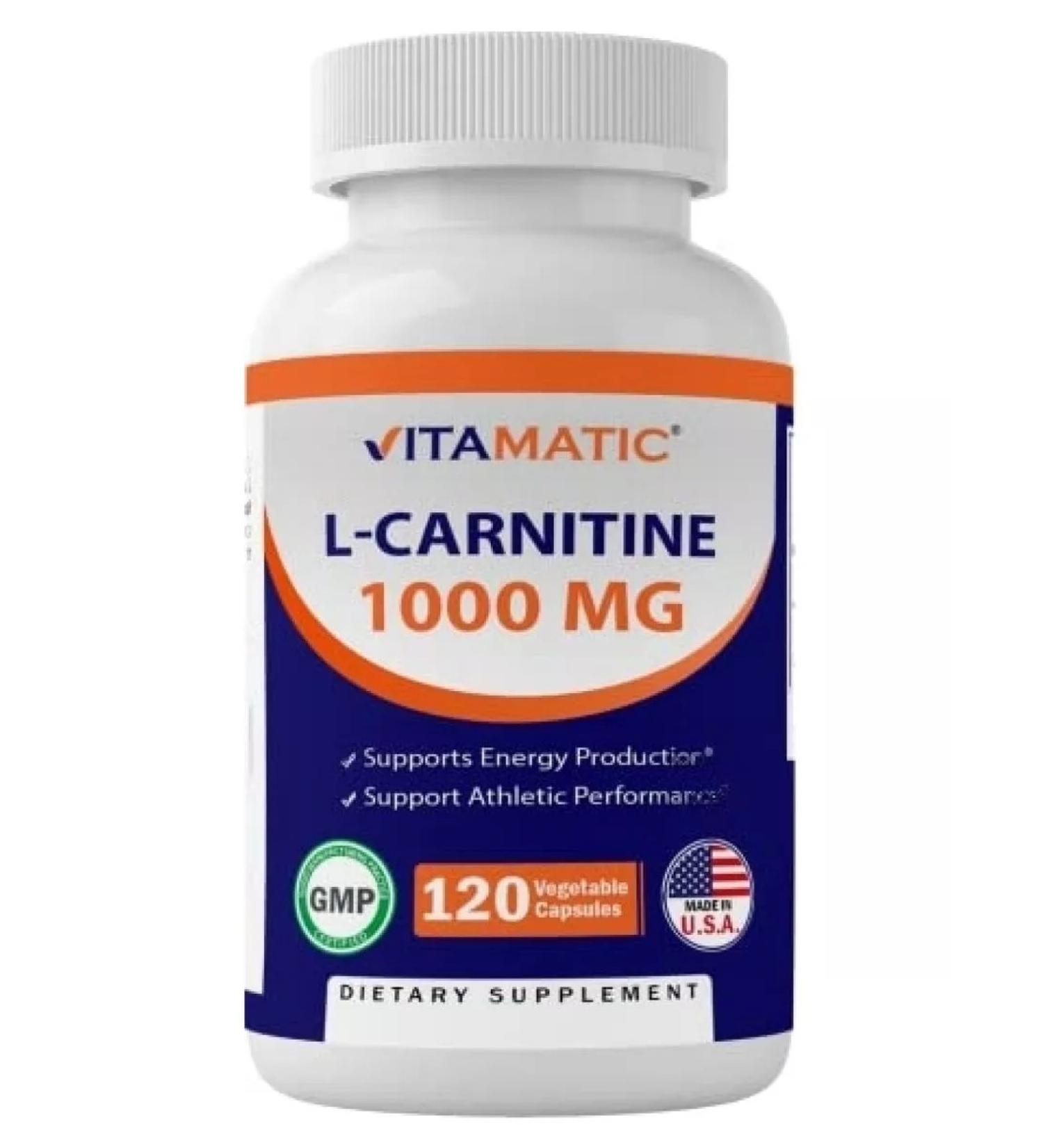 VitaMatic L-carnitin fat burner L-Carnitine 1000 Mg 120 capsules - Buy Online on GoSupps.com