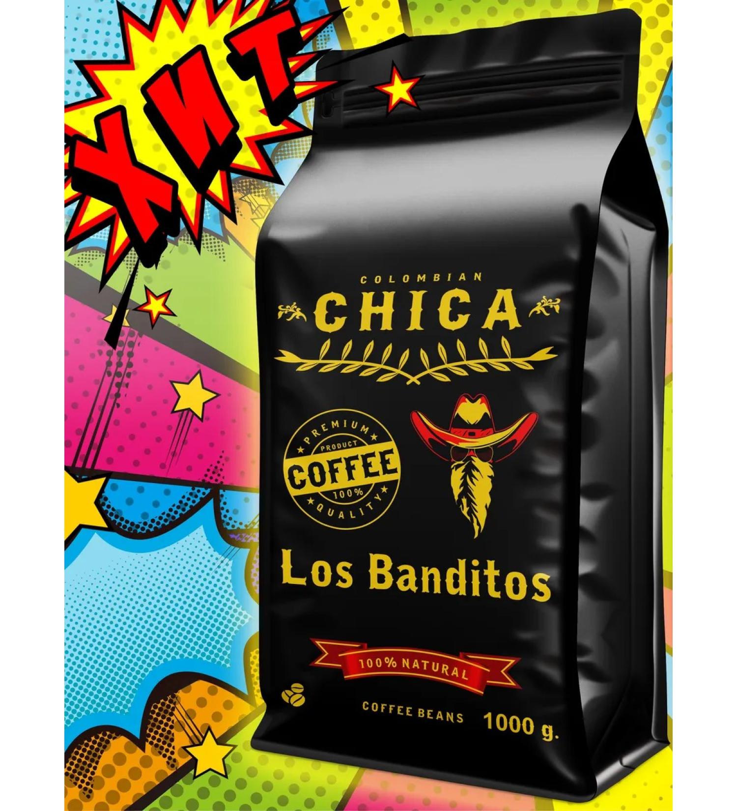 Los Banditos Coffee in grains 1 kg Chica 100% Arabica 1 kg - Buy Online on GoSupps.com