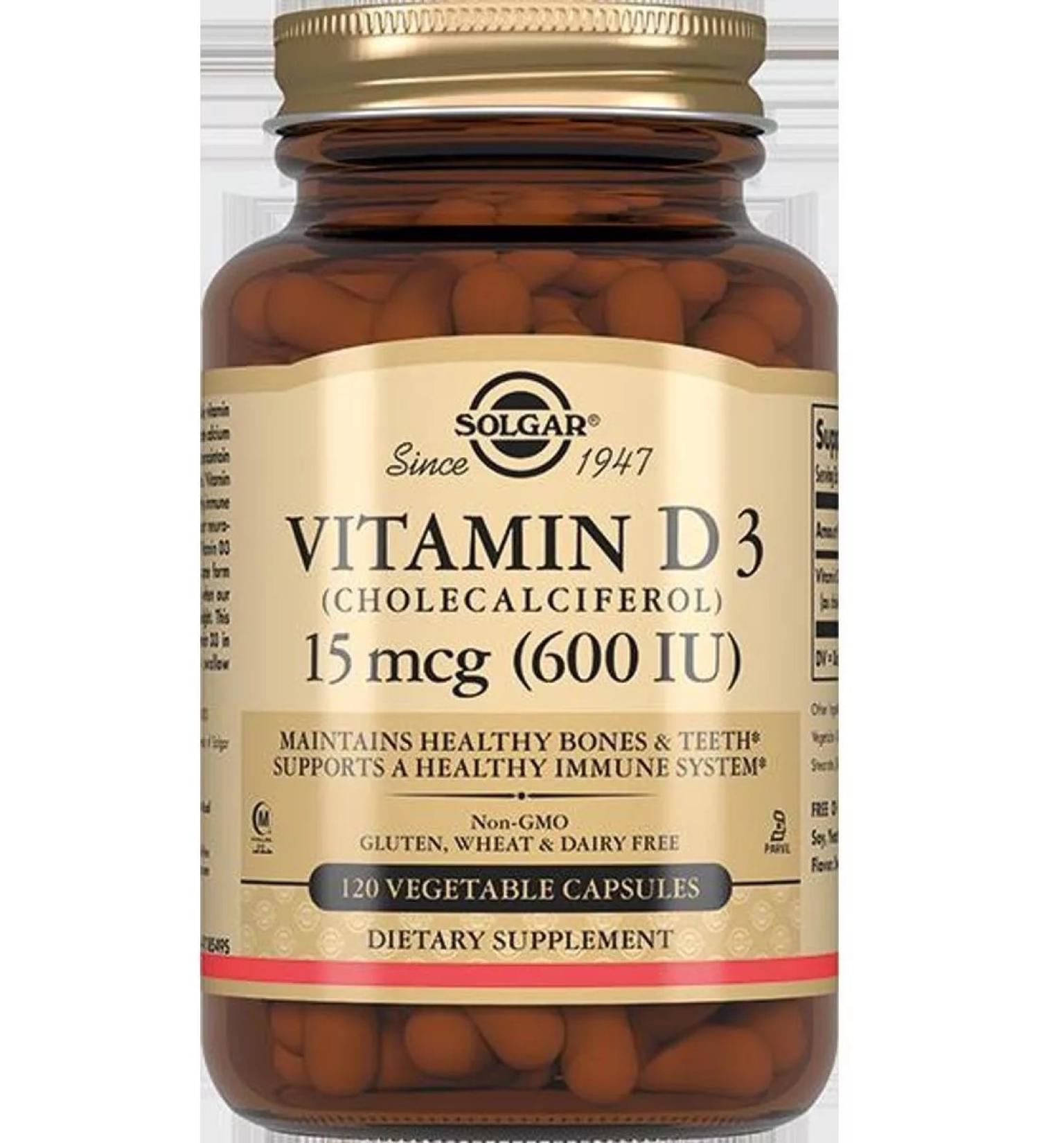 SOLGAR Vitamin D3 600MO N120 caps 240MG-1pcs