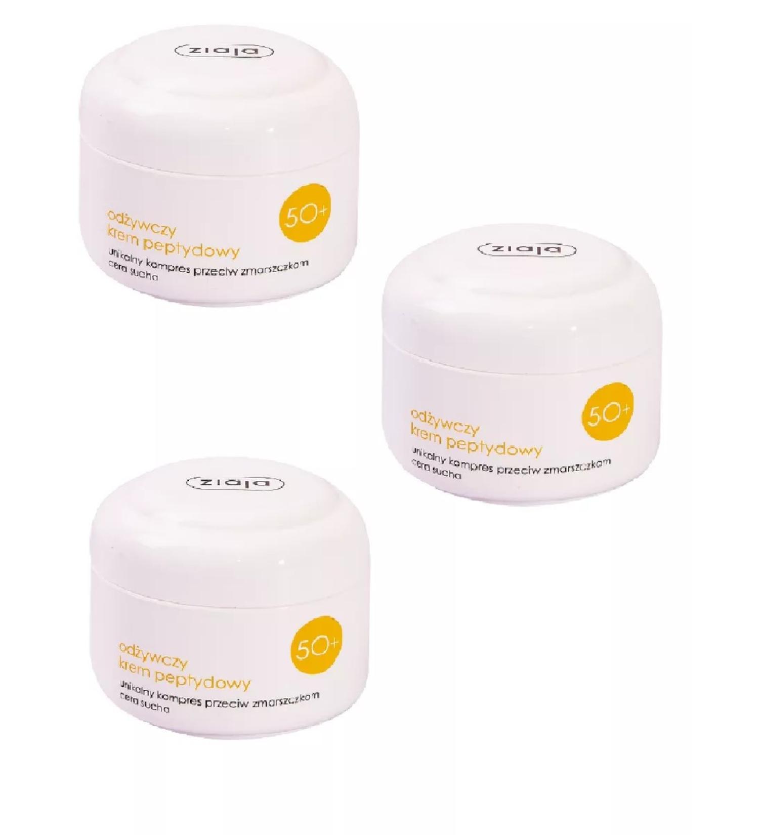 Ziaja Face cream against wrinkles 50+ 50 ml 3 pcs - Buy Online on GoSupps.com