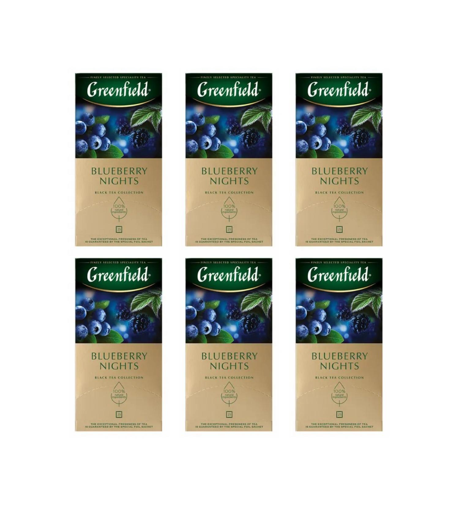 Tea Black Greenfield Blueberry Nights 25 bags 6 pieces