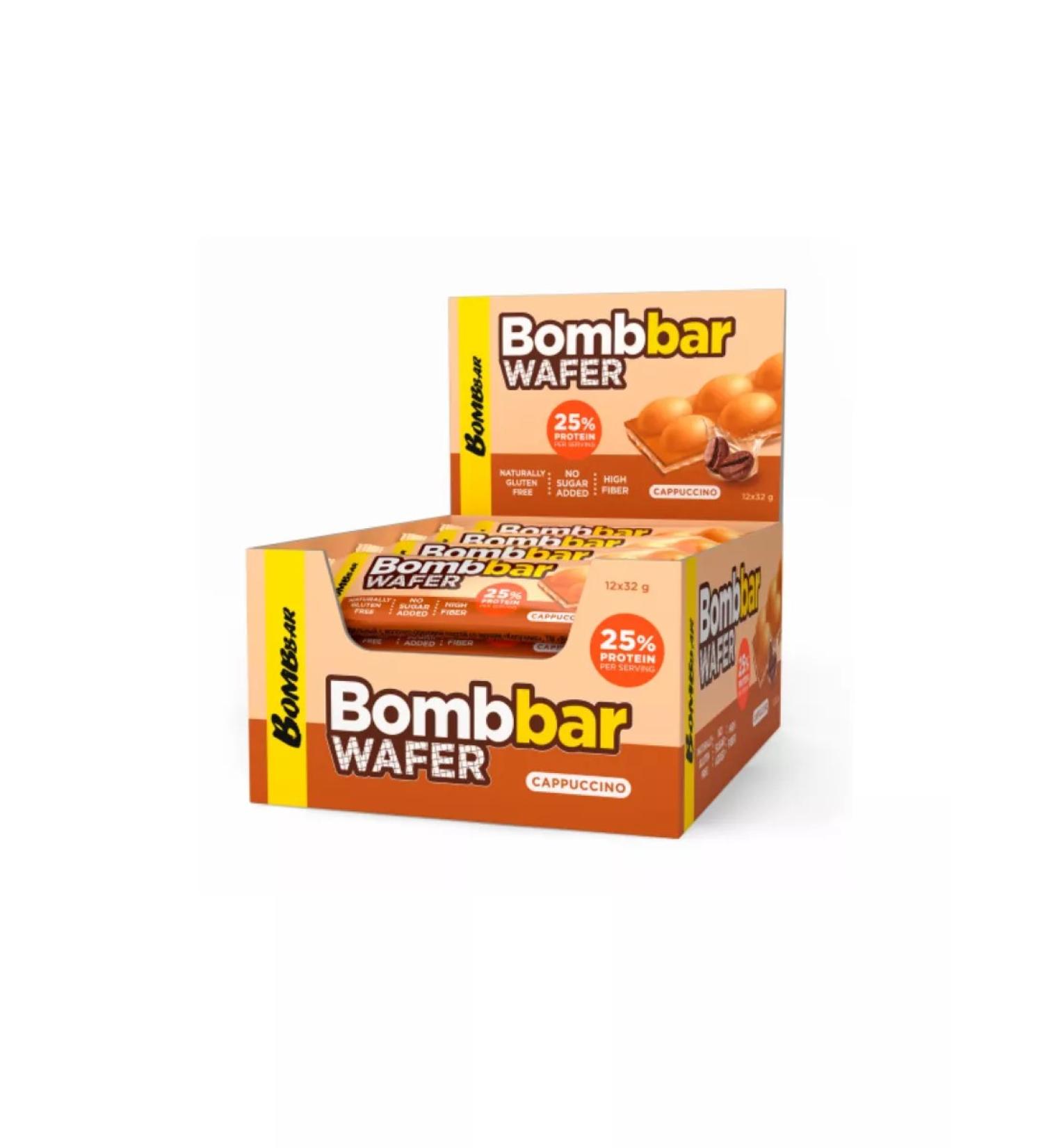 BombBar 20pcs protein waffle 32g - cappuccino