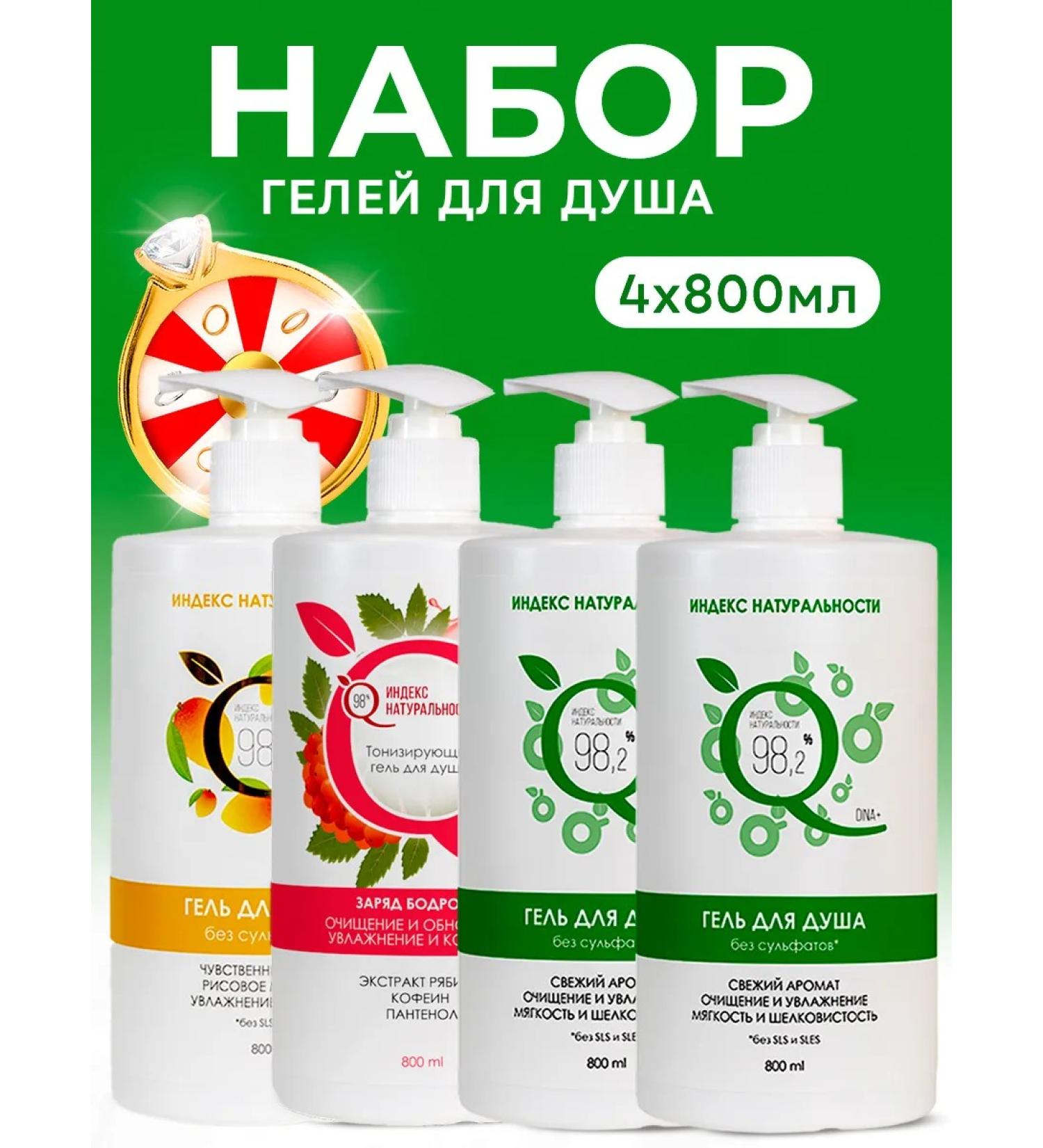 Naturalness Index Women's moisturizing shower gel set of 4pcs in assortment - Buy Online on GoSupps.com