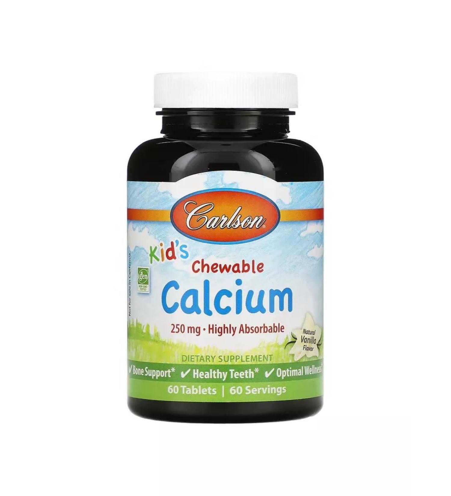Carlson Labs Calcium for children chewing 250 mg 60 pieces