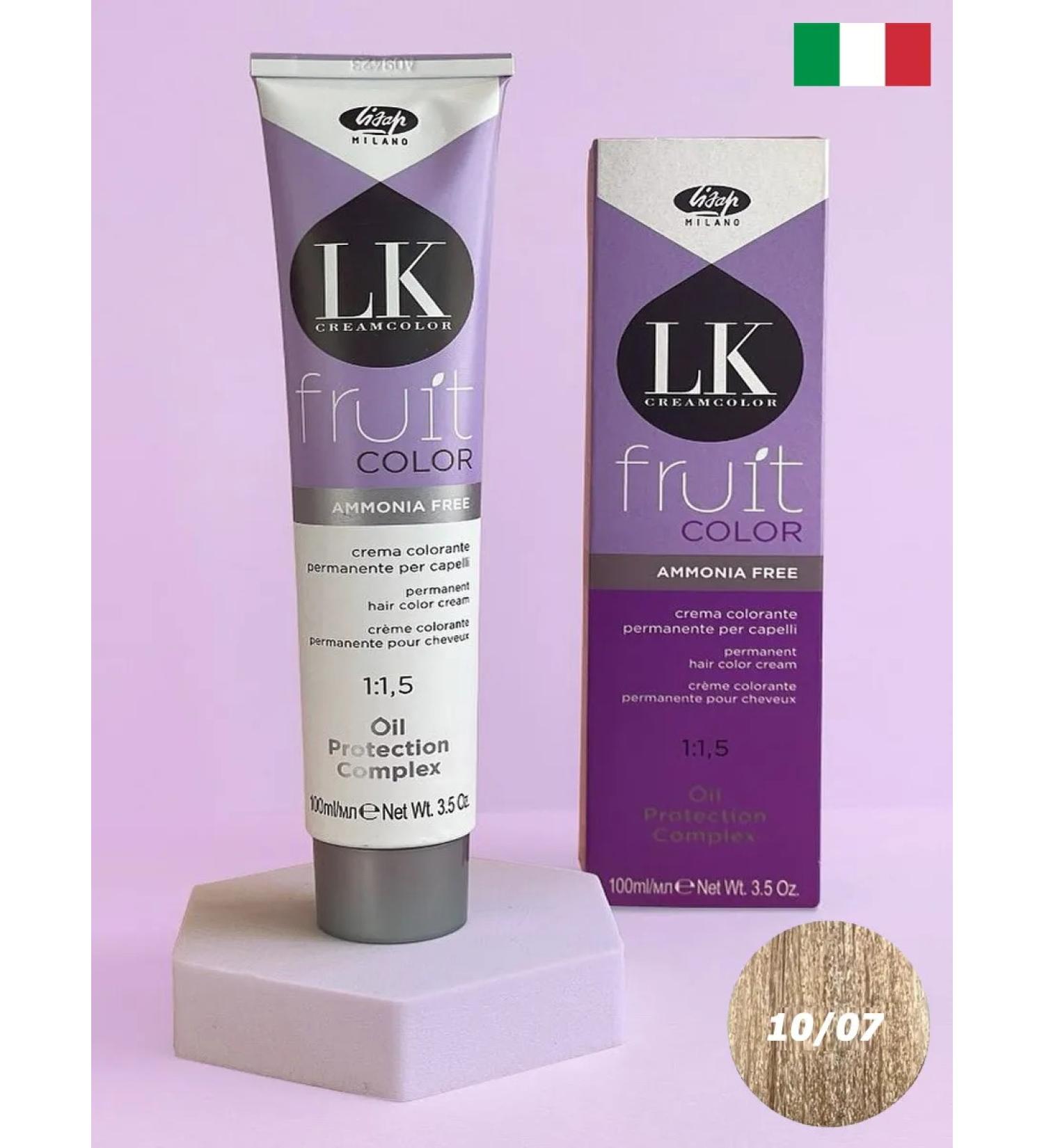 Lisap Milano Fruit Color Hair Cream without ammonia 10 07 100ml - Buy Online on GoSupps.com
