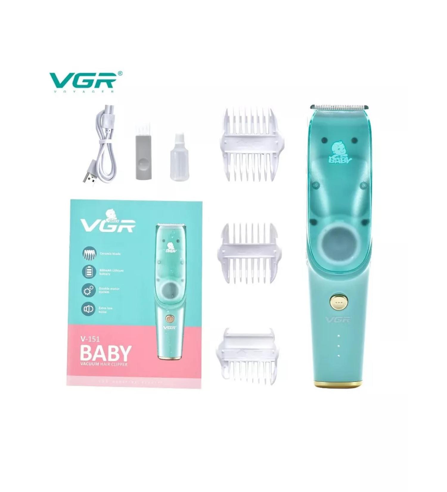 Children's trimmer with vacuum absorption of hair V-151 Green - Buy Online on GoSupps.com