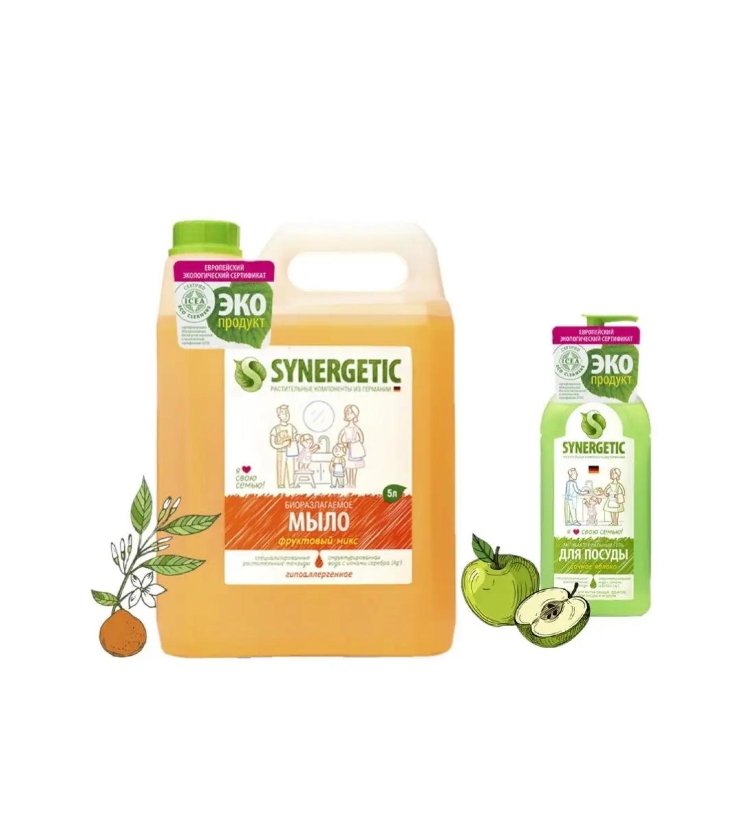 SYNERGETIC Liquid soap 5 l +dishwashing meals 500 ml