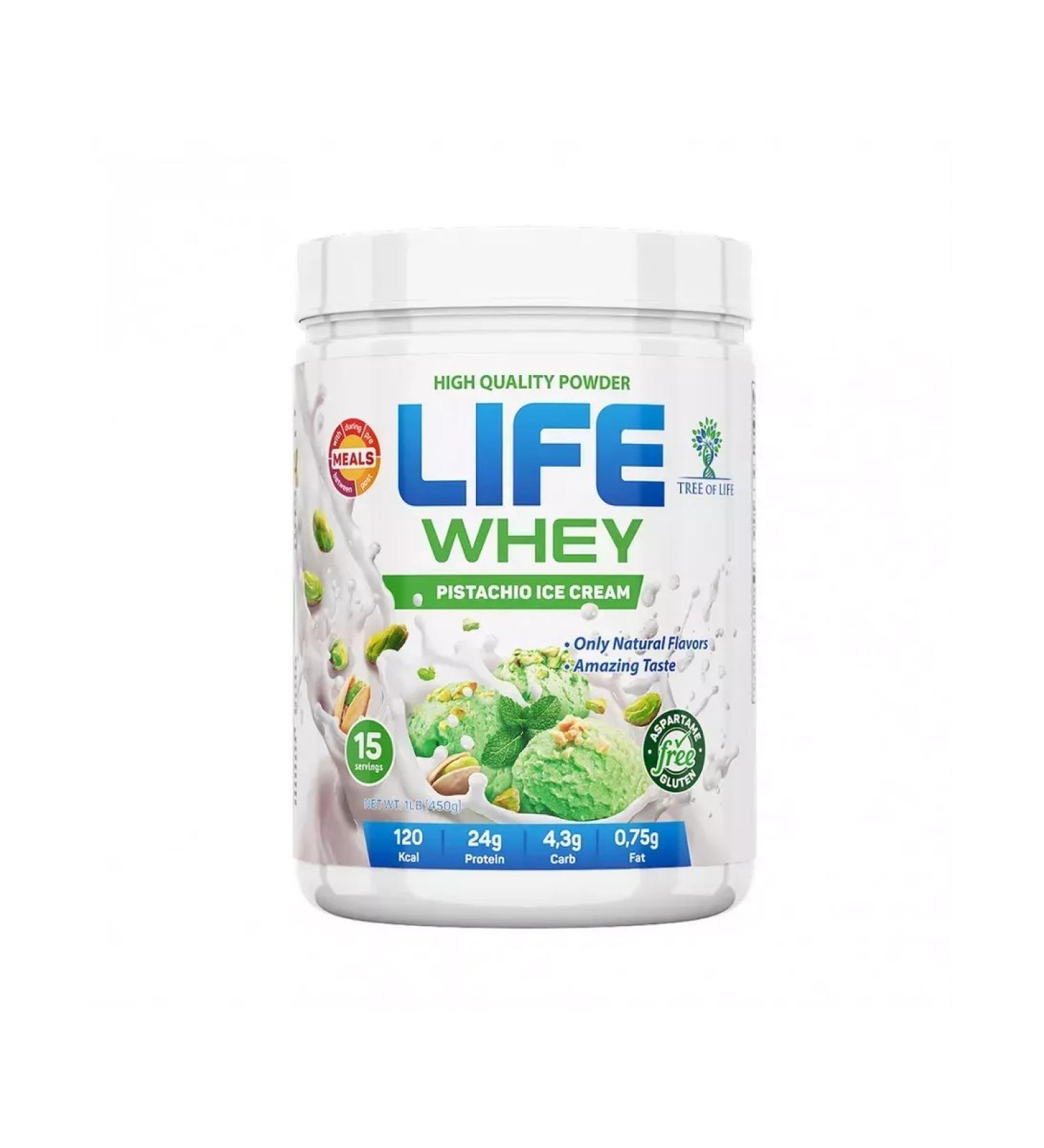 Tree of Life Whey 450 g pistachio ice cream - Buy Online on GoSupps.com