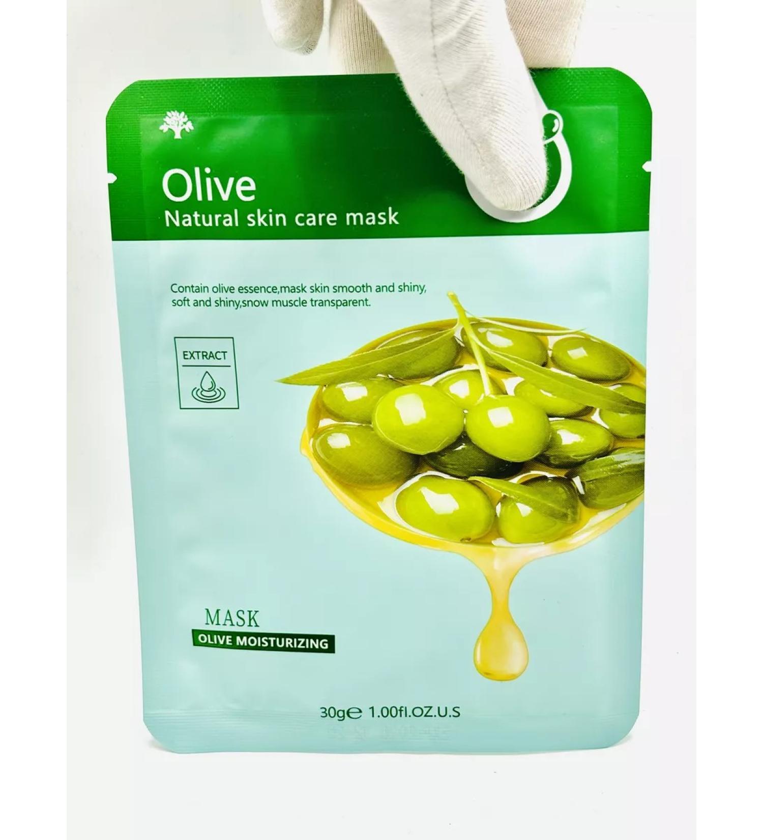 Facial face mask moisturizing with olive extract