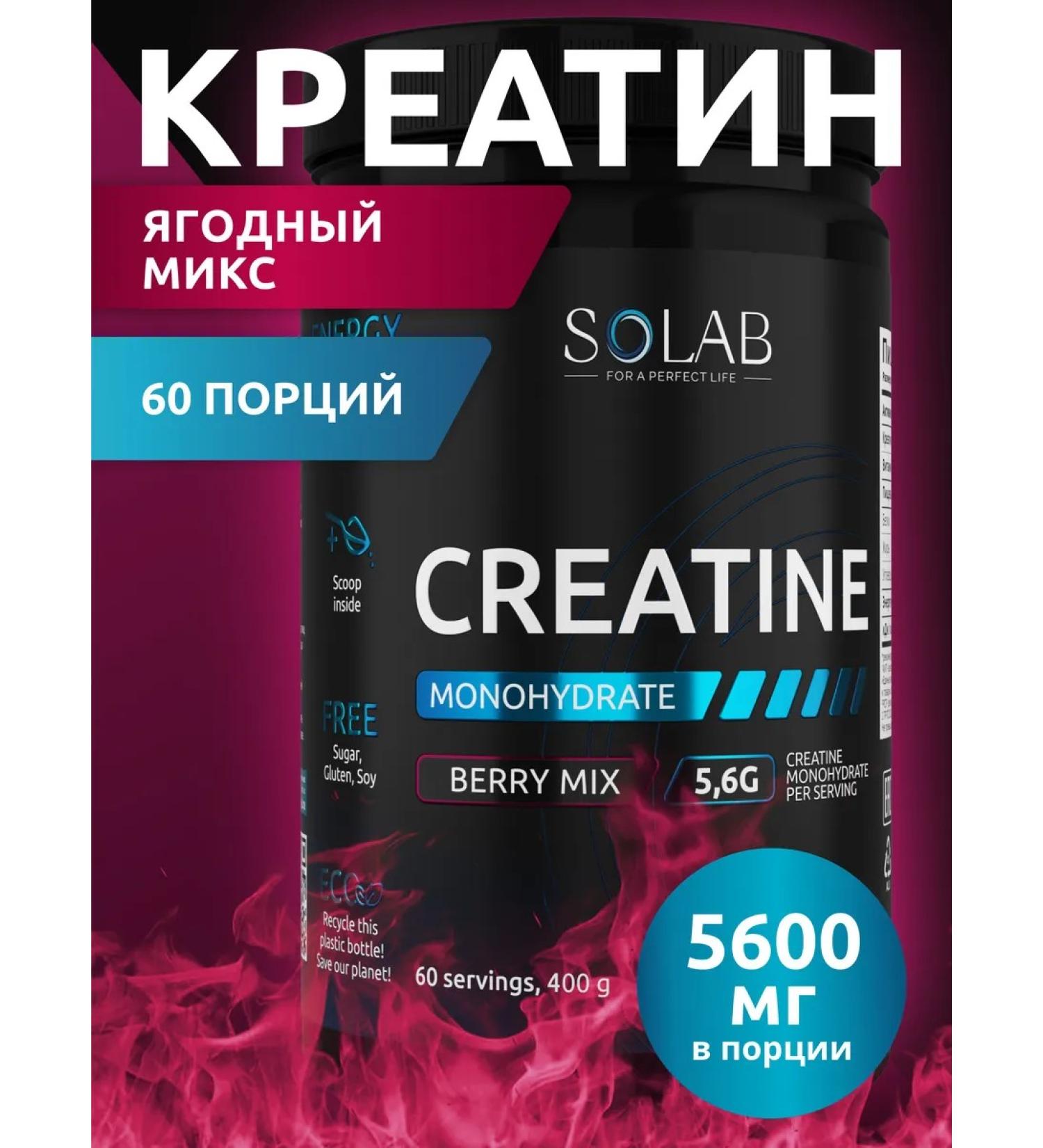 SOLAB Creatine monohydrate powder 60 servings - Buy Online on GoSupps.com