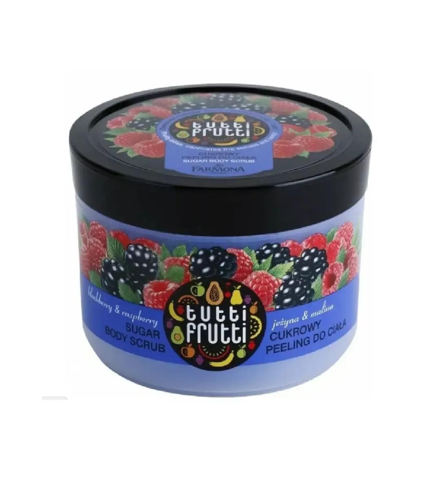 tutti frutti Blackberry & raspberry sugar scrub for body 300 g - Buy Online on GoSupps.com