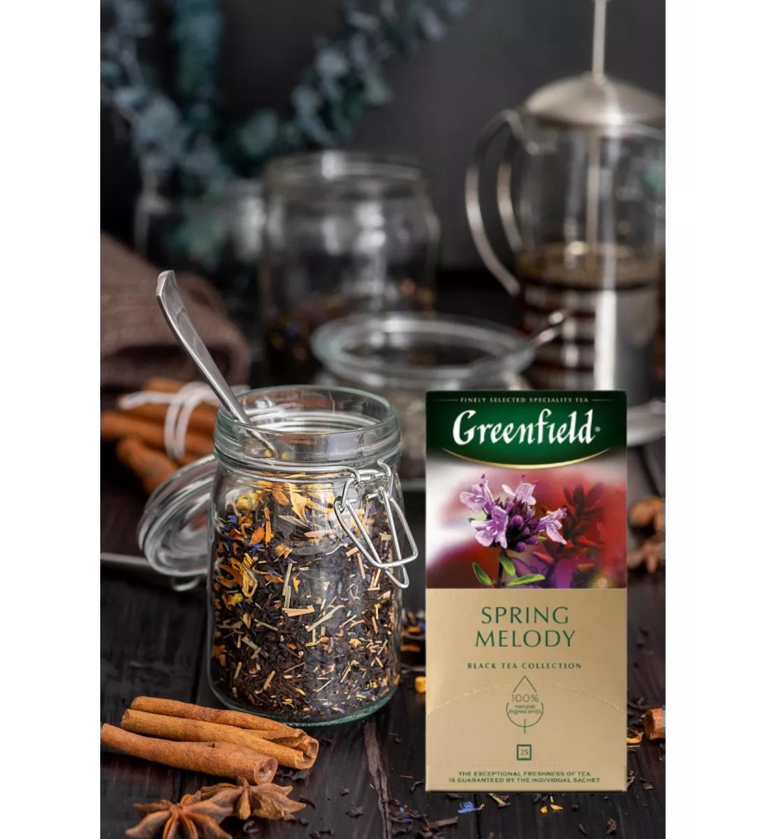 Tea Black Greenfield Spring Melody in bags 25 pcs 2 g - Buy Online on GoSupps.com