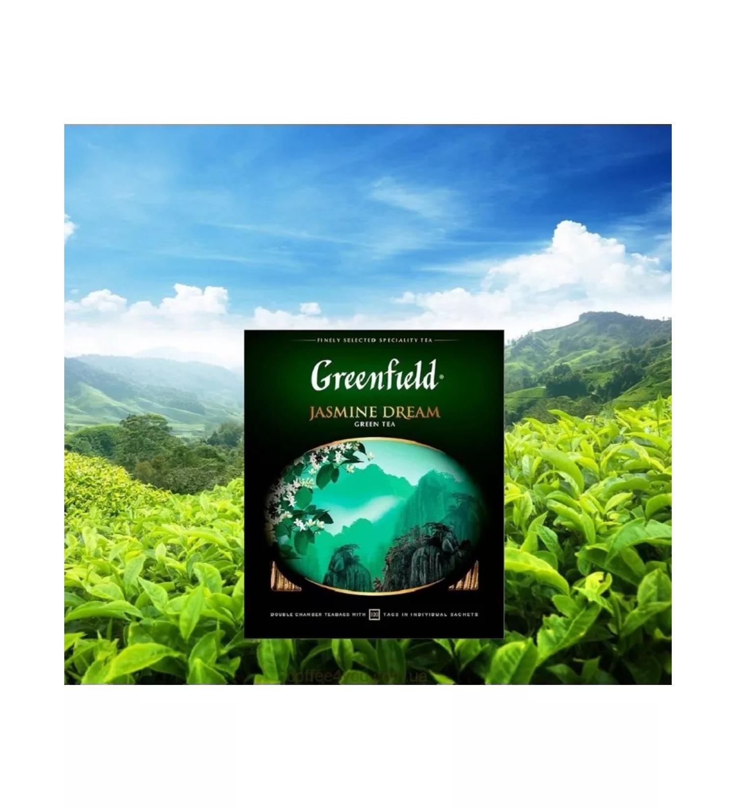 Greenfield Green tea Jasmine Dream in bags 100 pcs 2 g - Buy Online on GoSupps.com