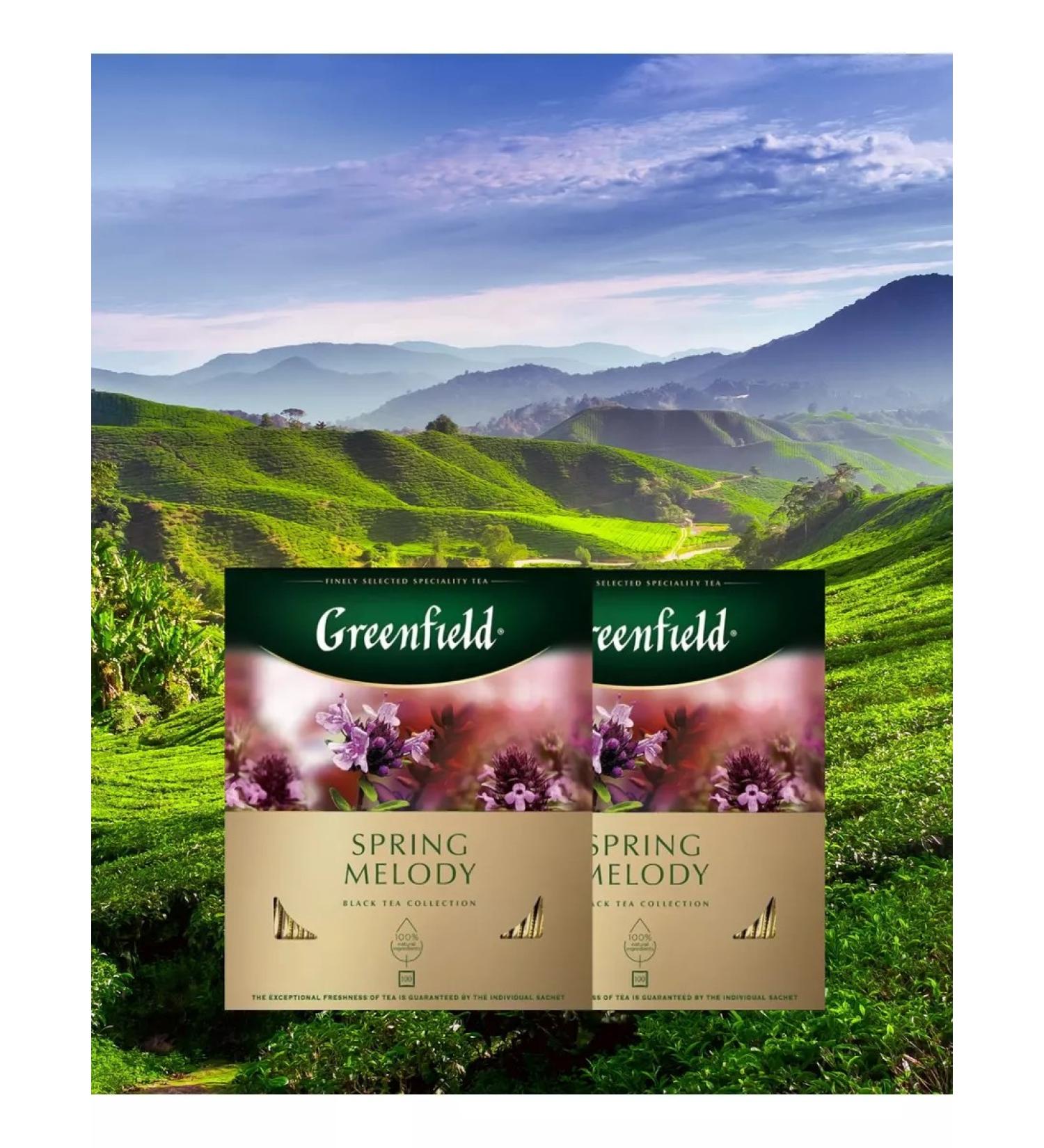 Greenfield Black tea Spring Melody in bags 2 packs 200pcs - Buy Online on GoSupps.com