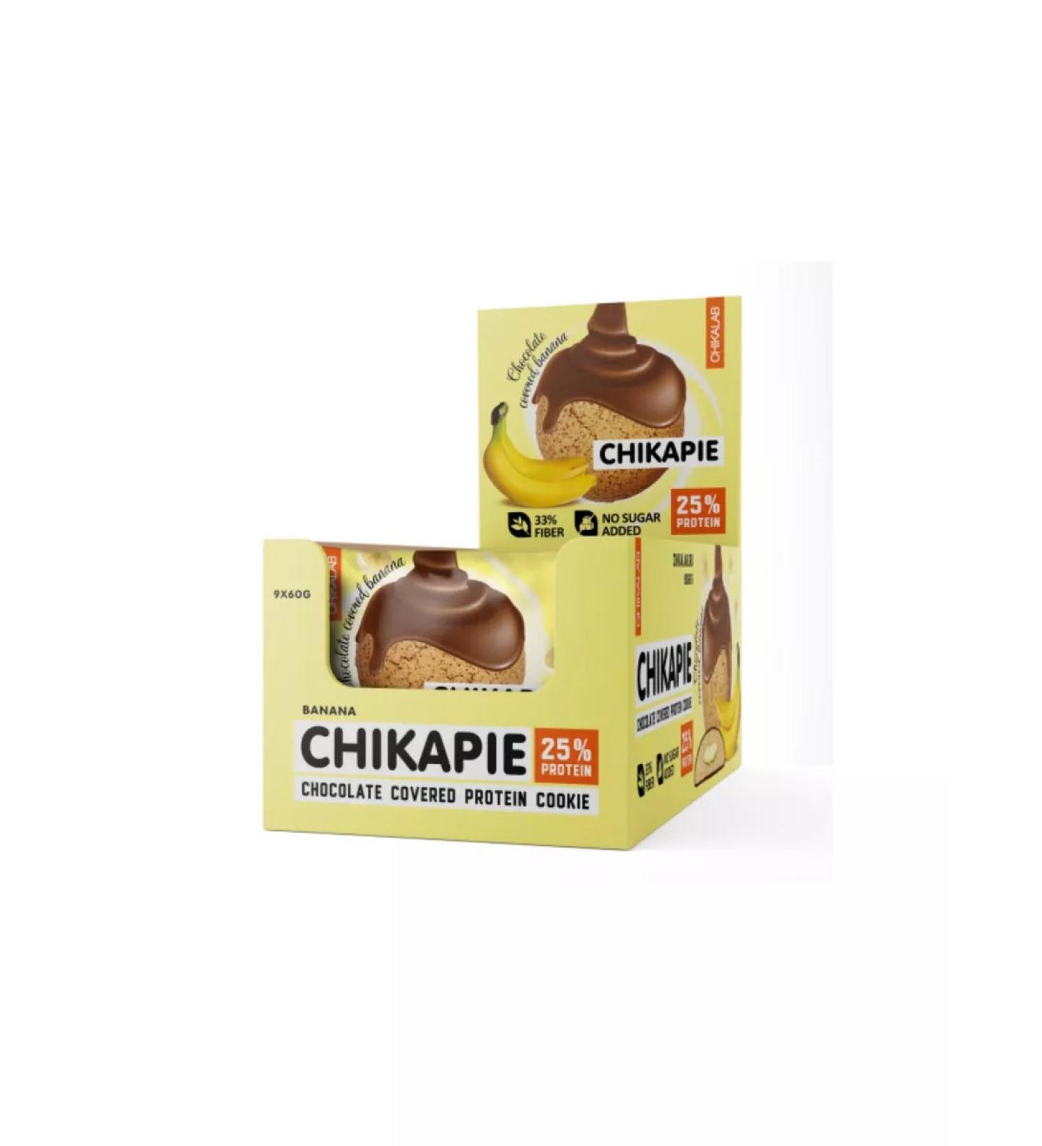 BombBar Chikalab protein cookies banana in chocolate 9pc 60g