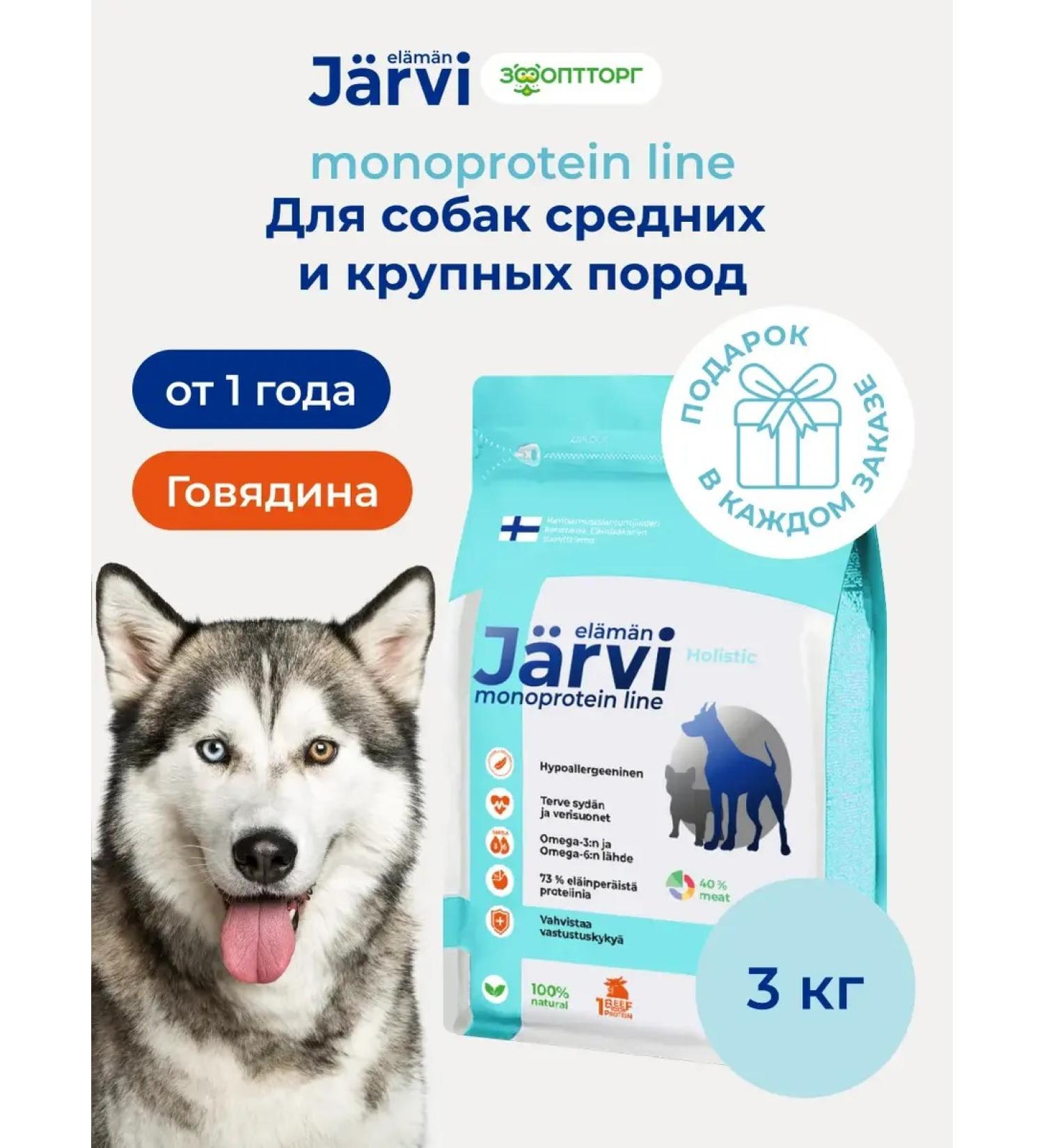 Jarvi elaman Dry food Holistic for dogs of medium and large breeds 3 kg - Buy Online on GoSupps.com