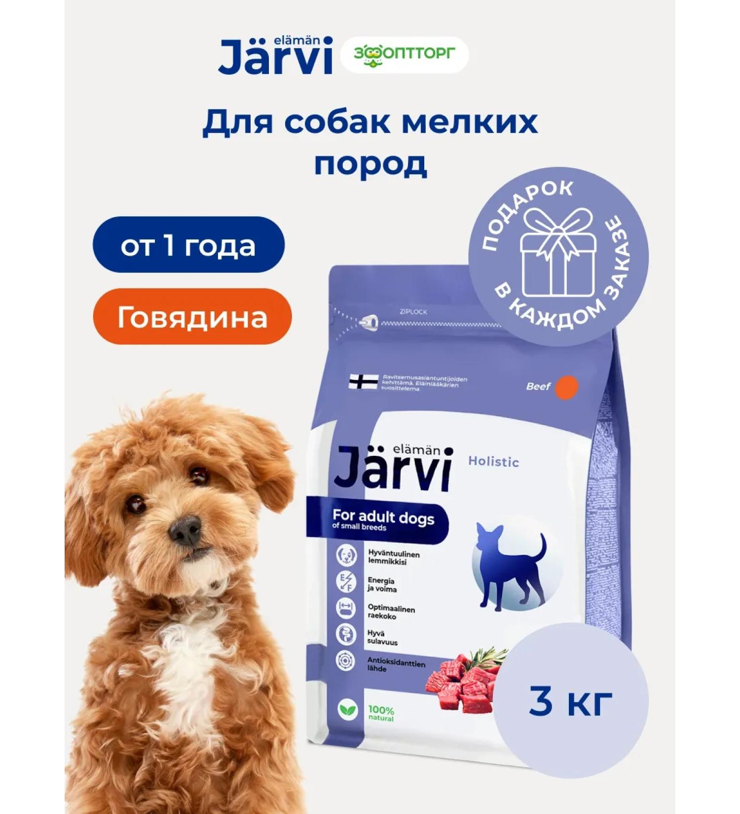 Jarvi elaman Dry food for dogs of small breeds beef 3 kg - Buy Online on GoSupps.com
