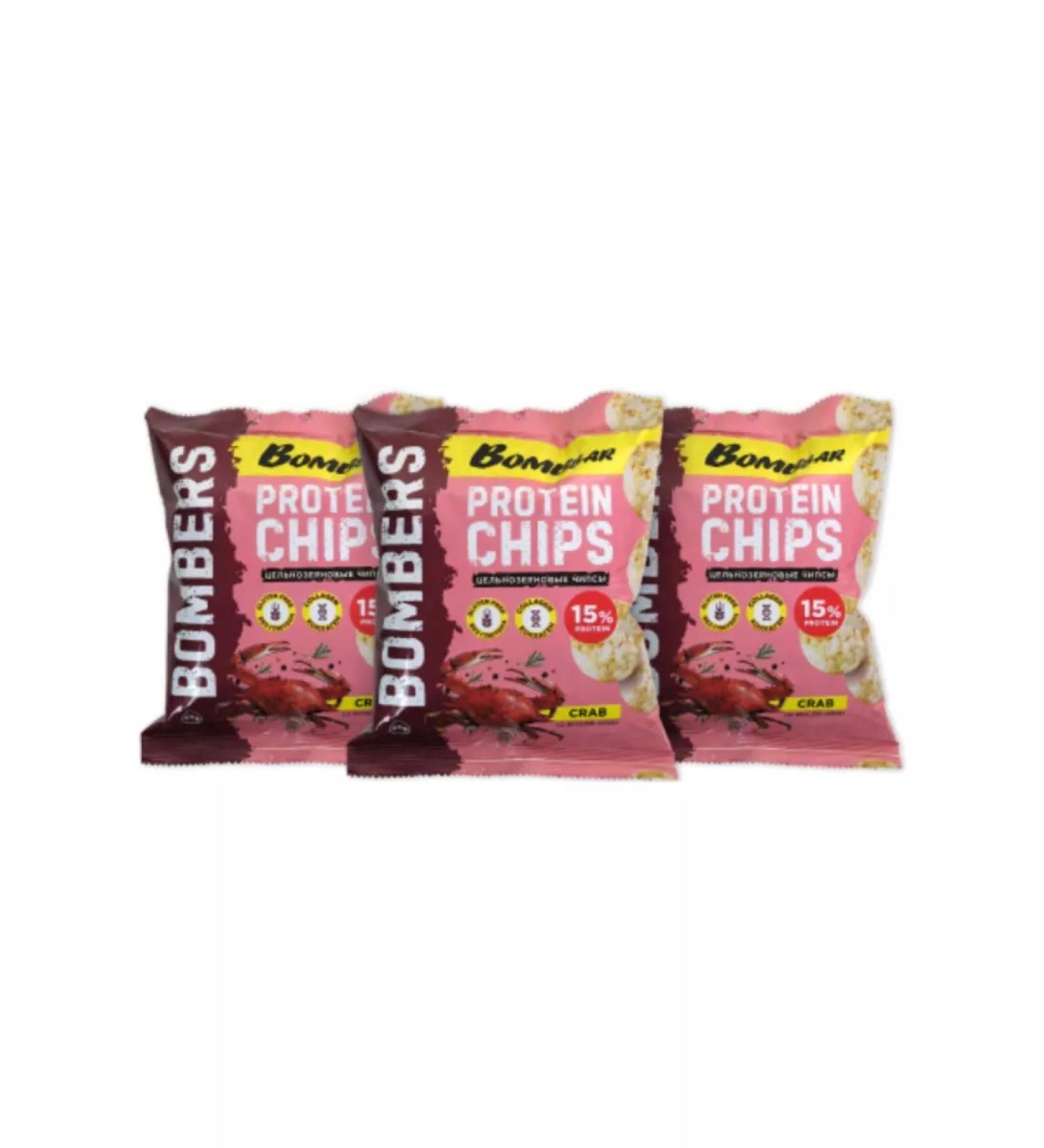 3pcs bombbar whole -grain chips with a taste of crab 50 g