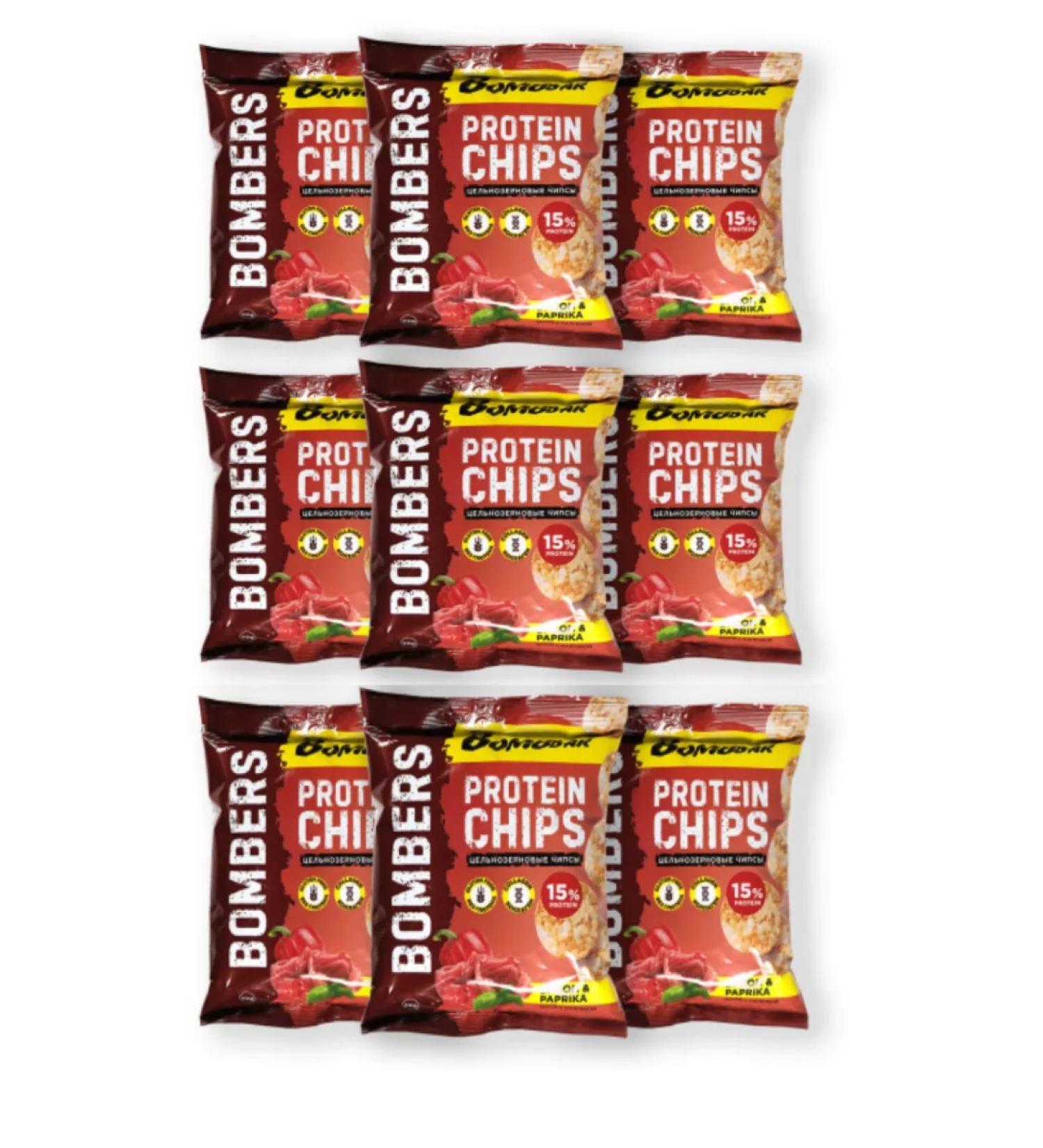 10pcs bombbar chips snacks with the taste of paprika bacon 50g