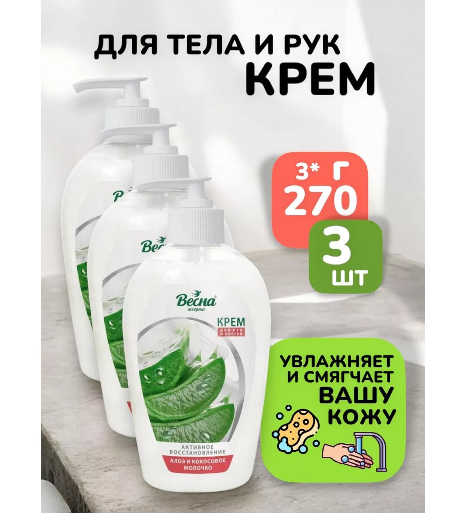 EVERYTHING WILL BE Cleaner Hand and nail cream moisturizing a set with a dispenser - 3x270g