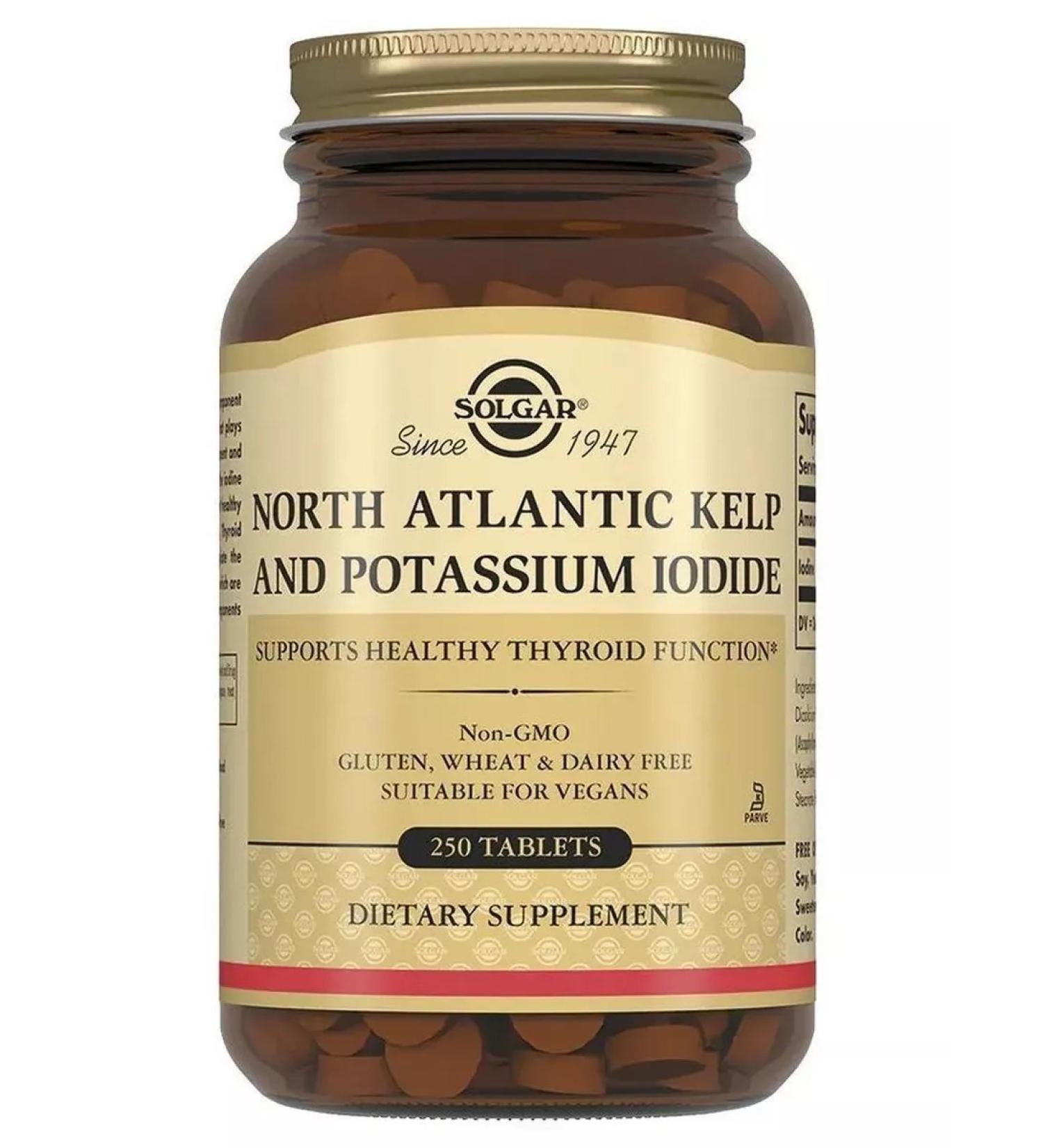 Solgar iodine made of brown algae and iodide potassium 250 tab