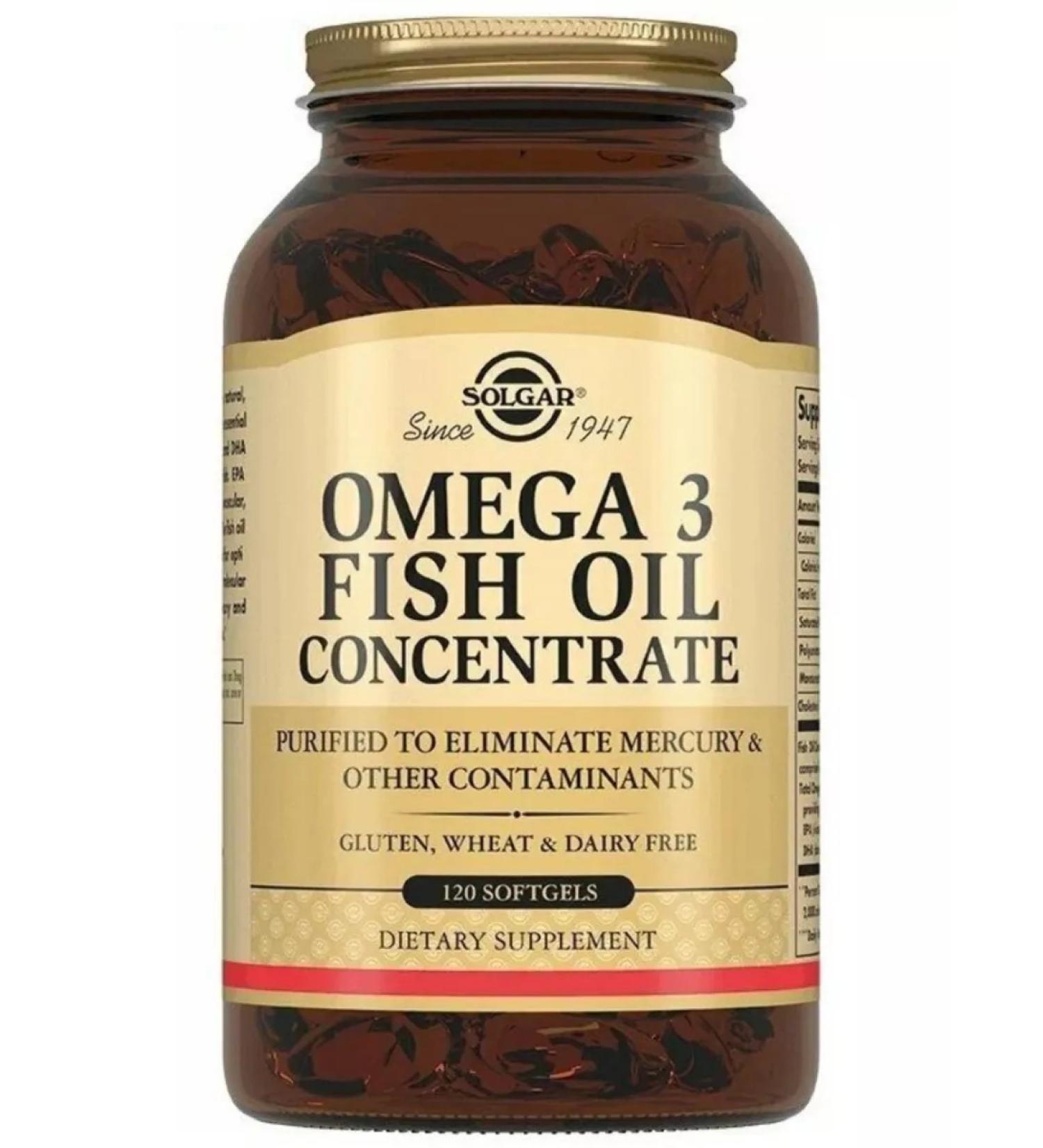 Solgar concentrate of fish oil omega 3 120 caps (1425 mg) - Buy Online on GoSupps.com