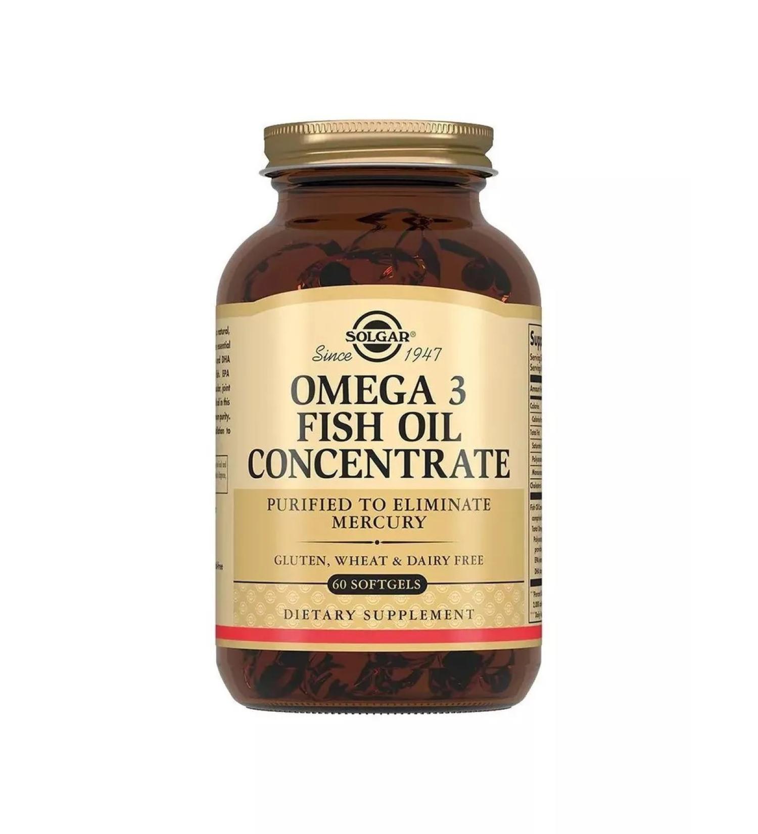 Solgar concentrate of fish oil omega 3 60 caps (1425 mg) - Buy Online on GoSupps.com