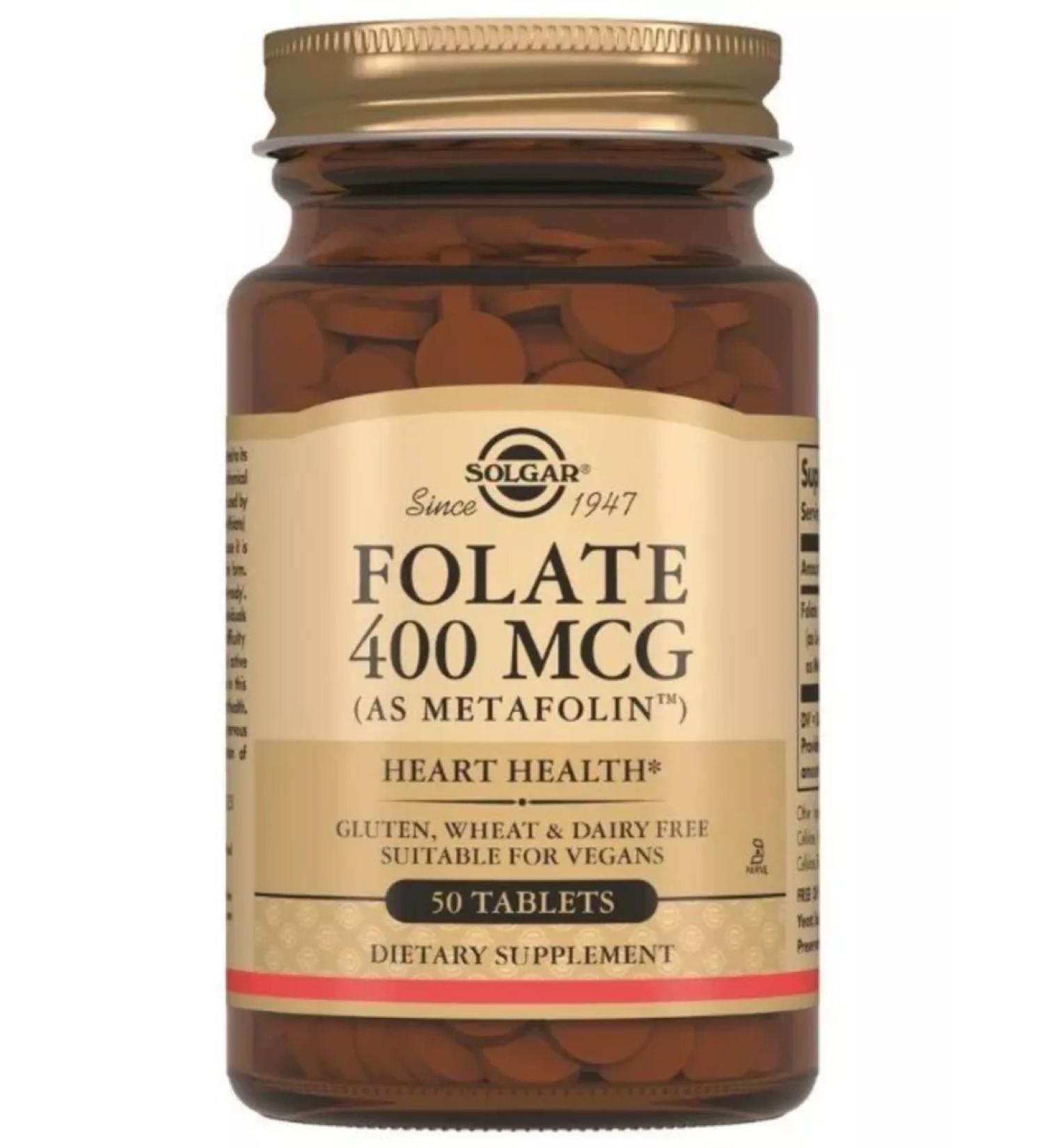 Solgar Folat 400 mcg metapolin 50 tab (250 mg)